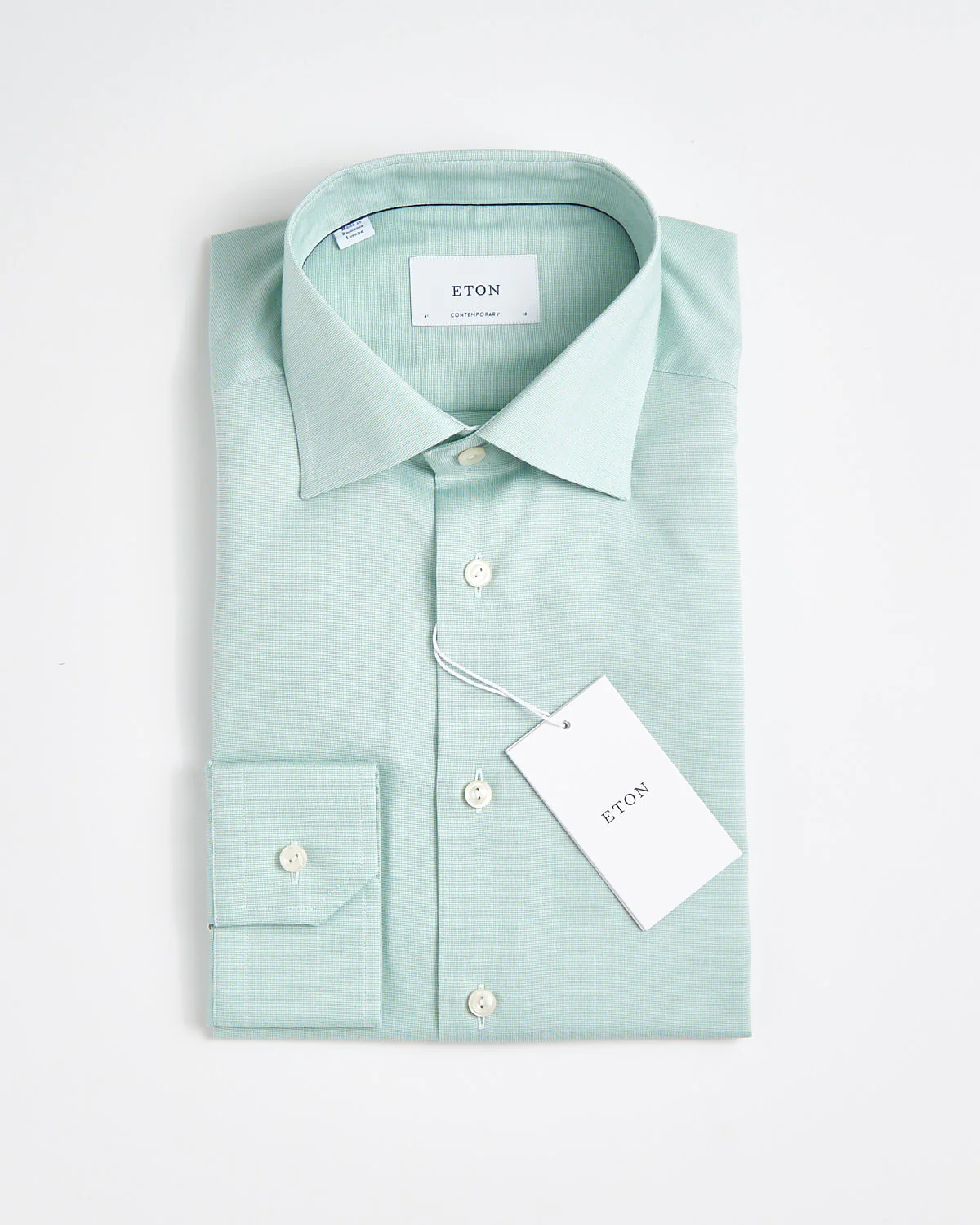 Contemporary Mid Green Solid Wrinkle Free Oxford