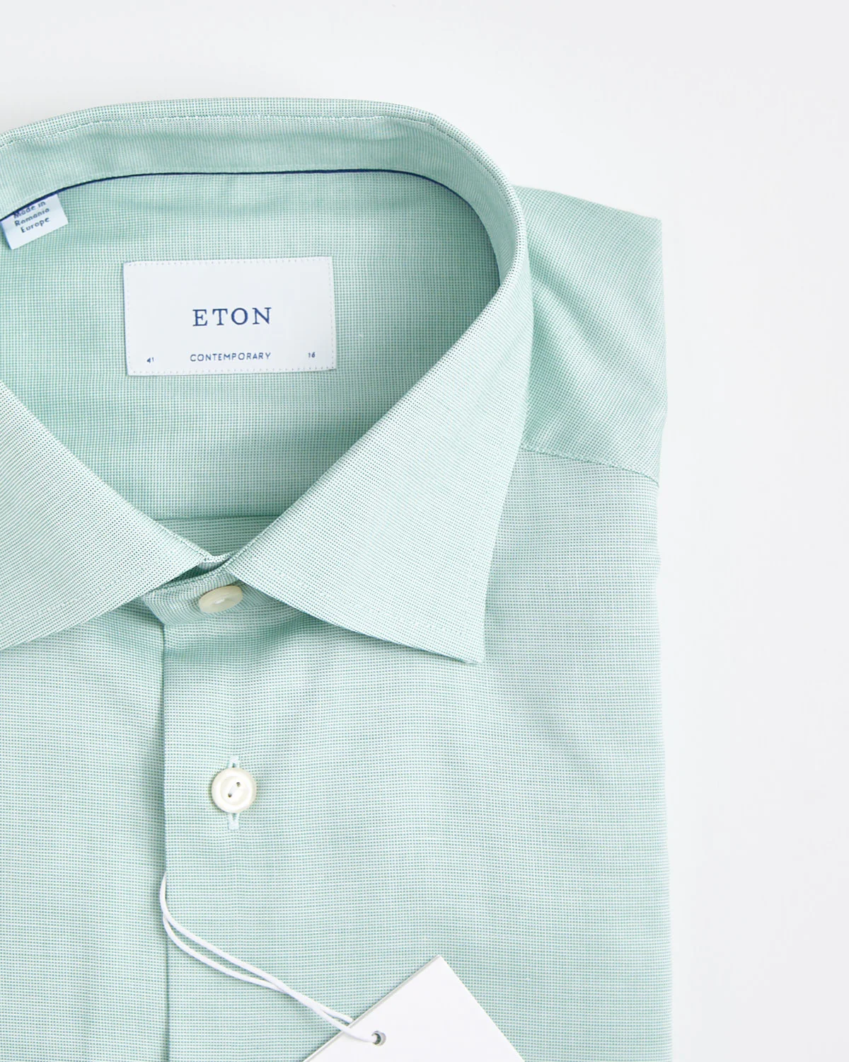 Contemporary Mid Green Solid Wrinkle Free Oxford - Image 2