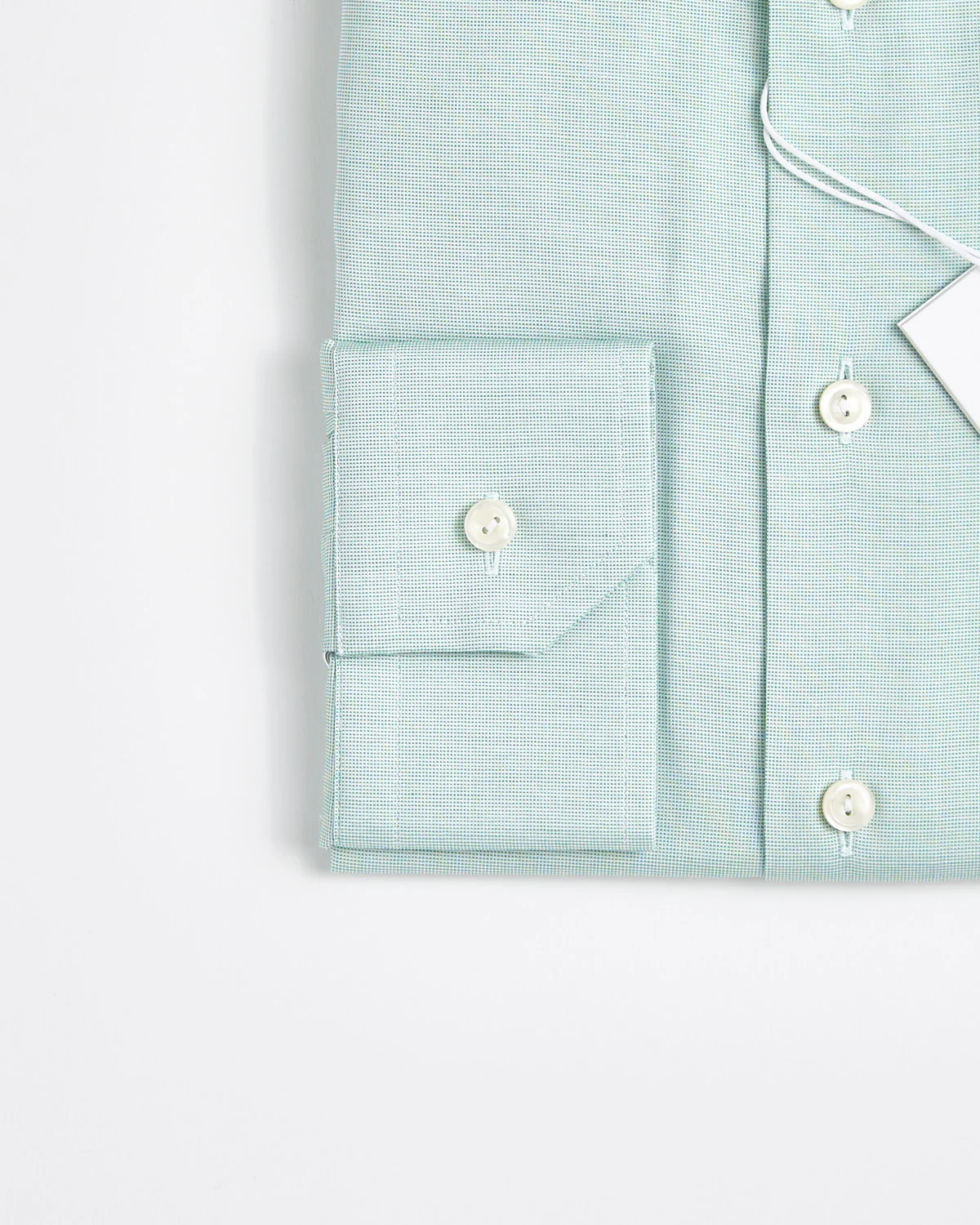 Contemporary Mid Green Solid Wrinkle Free Oxford - Image 3
