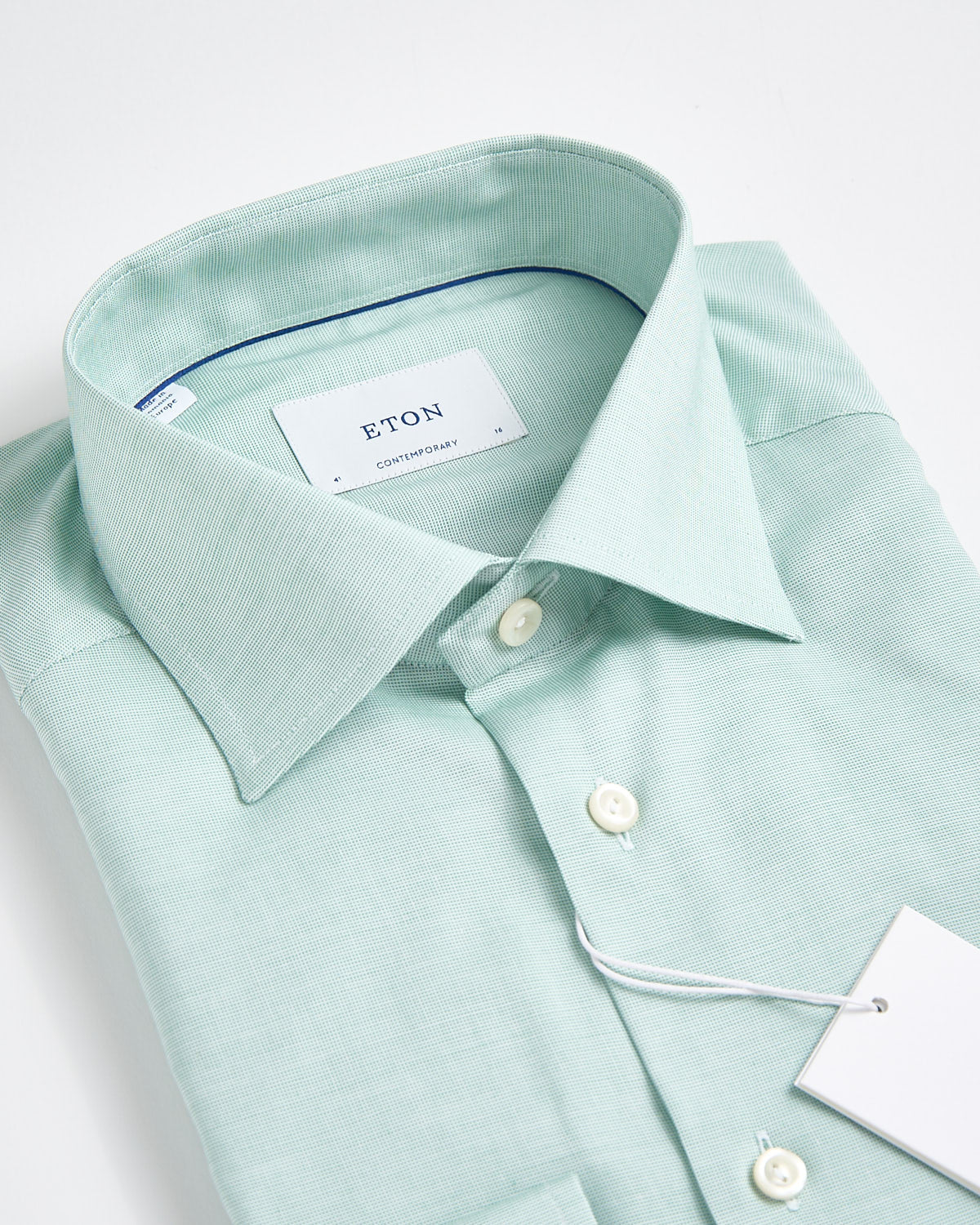 Contemporary Mid Green Solid Wrinkle Free Oxford - Image 4