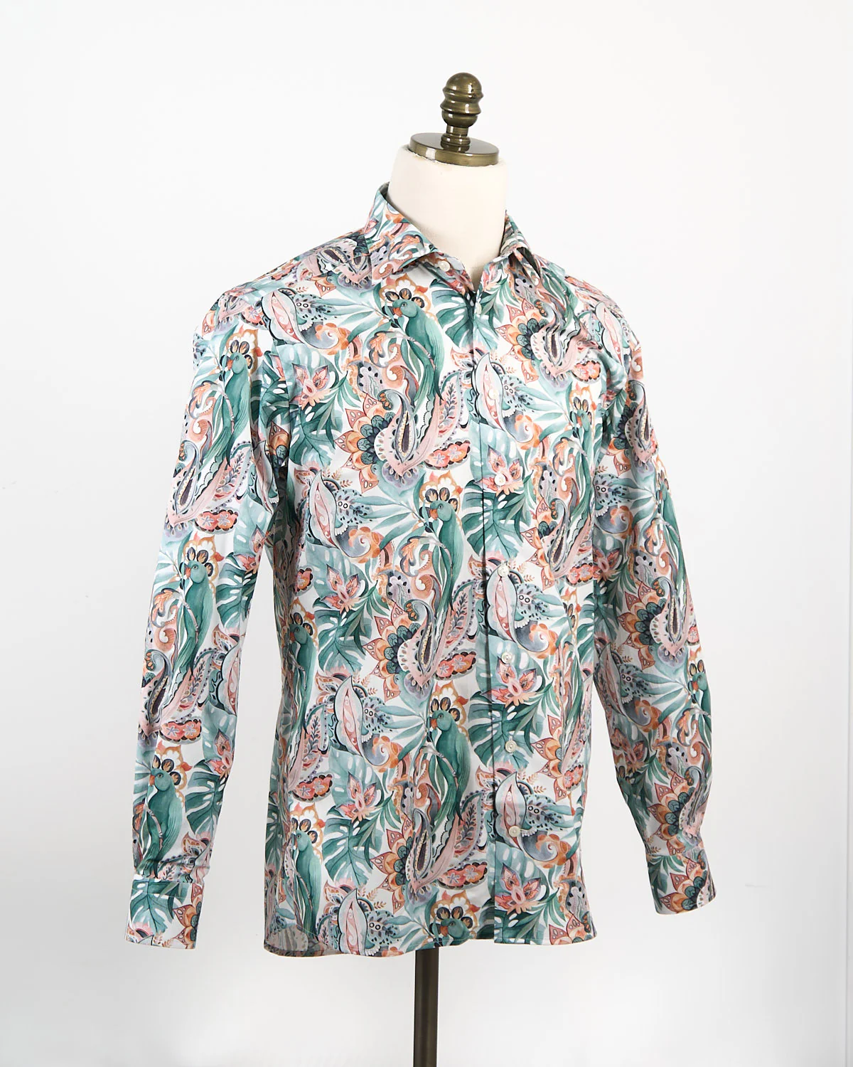 Contemporary Multi Parrot Motif Signature Twill Shirt