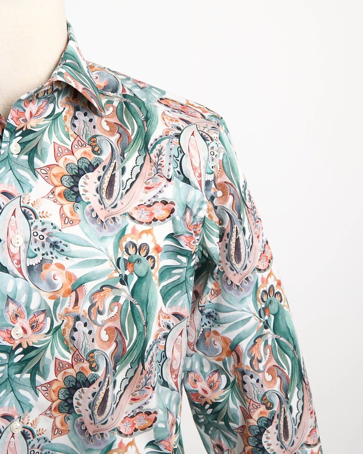 Contemporary Multi Parrot Motif Signature Twill Shirt - Image 3