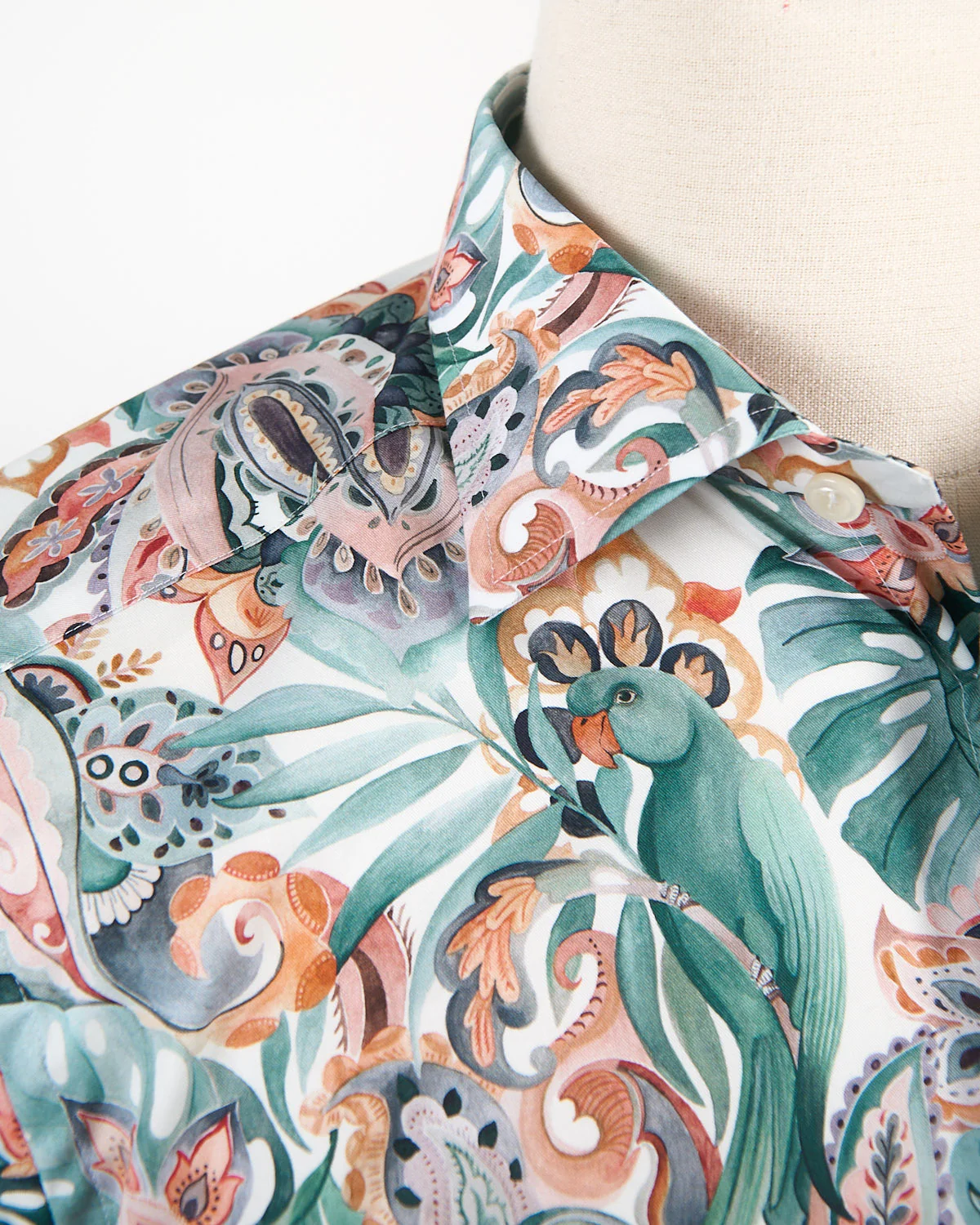 Contemporary Multi Parrot Motif Signature Twill Shirt - Image 4