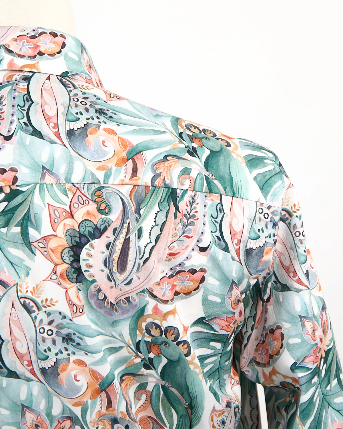 Contemporary Multi Parrot Motif Signature Twill Shirt - Image 5