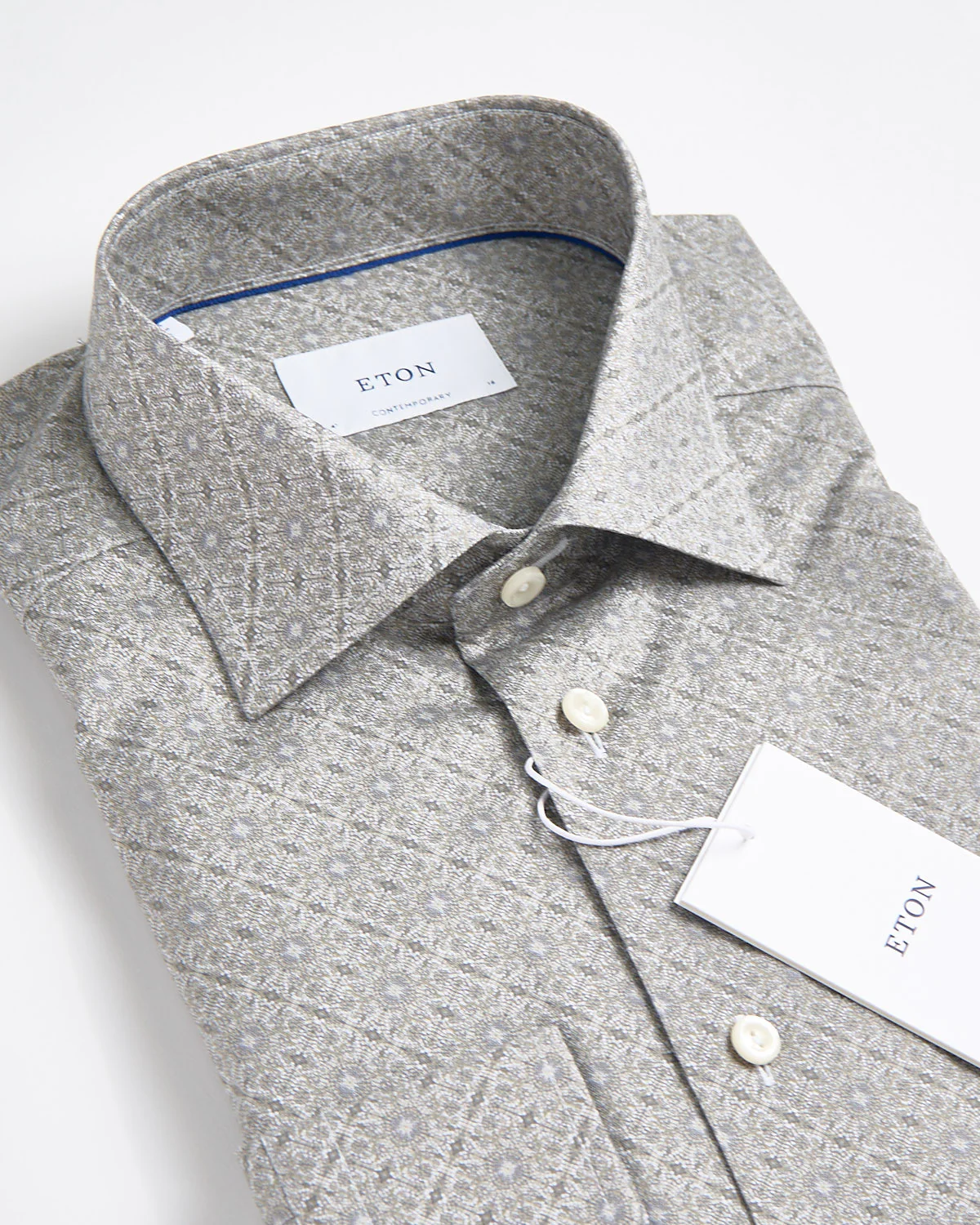 Contemporary Sage Geometric Signature Twill Shirt - Image 4