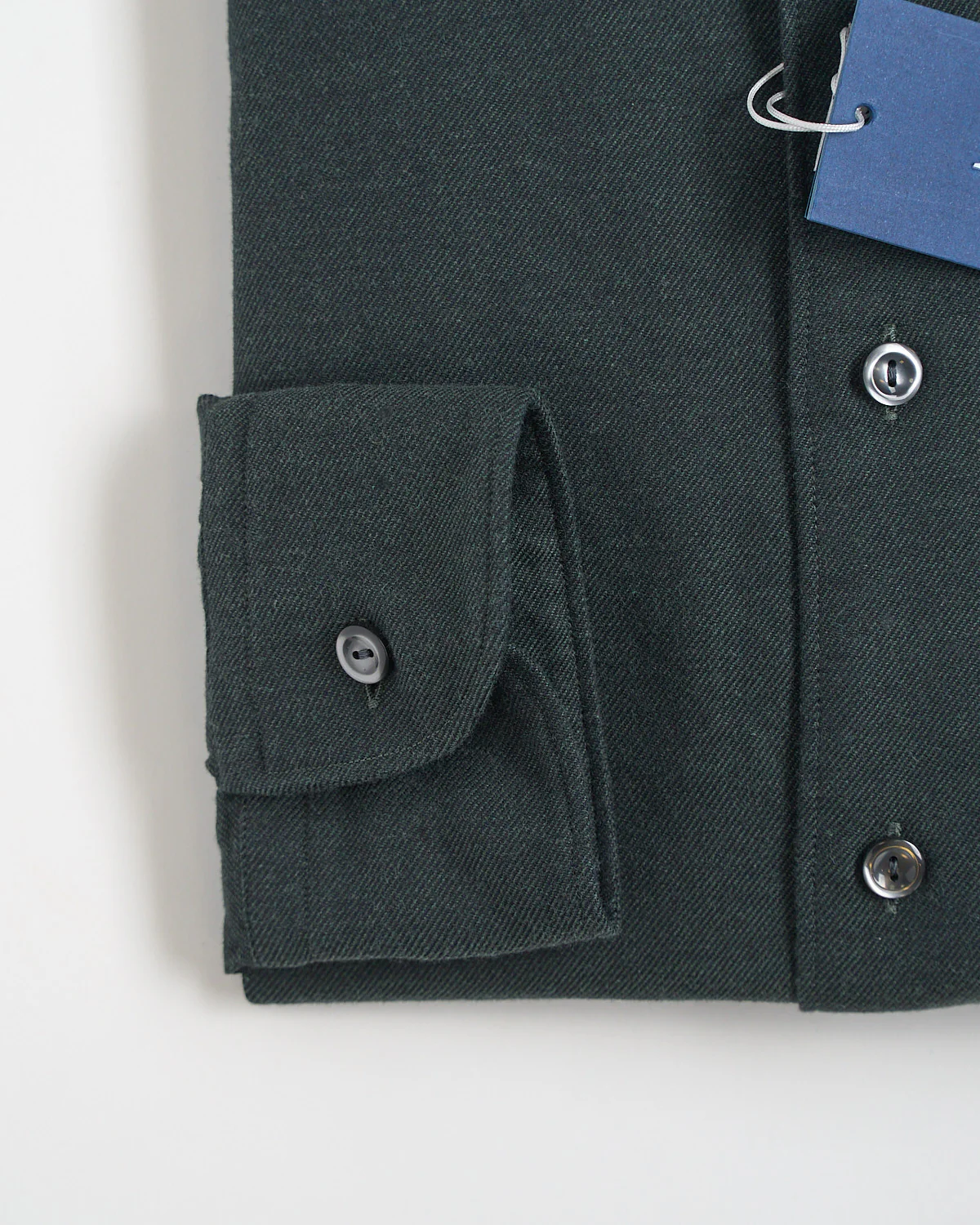 Dark Green Flannel Contemporary Shirt - Image 2