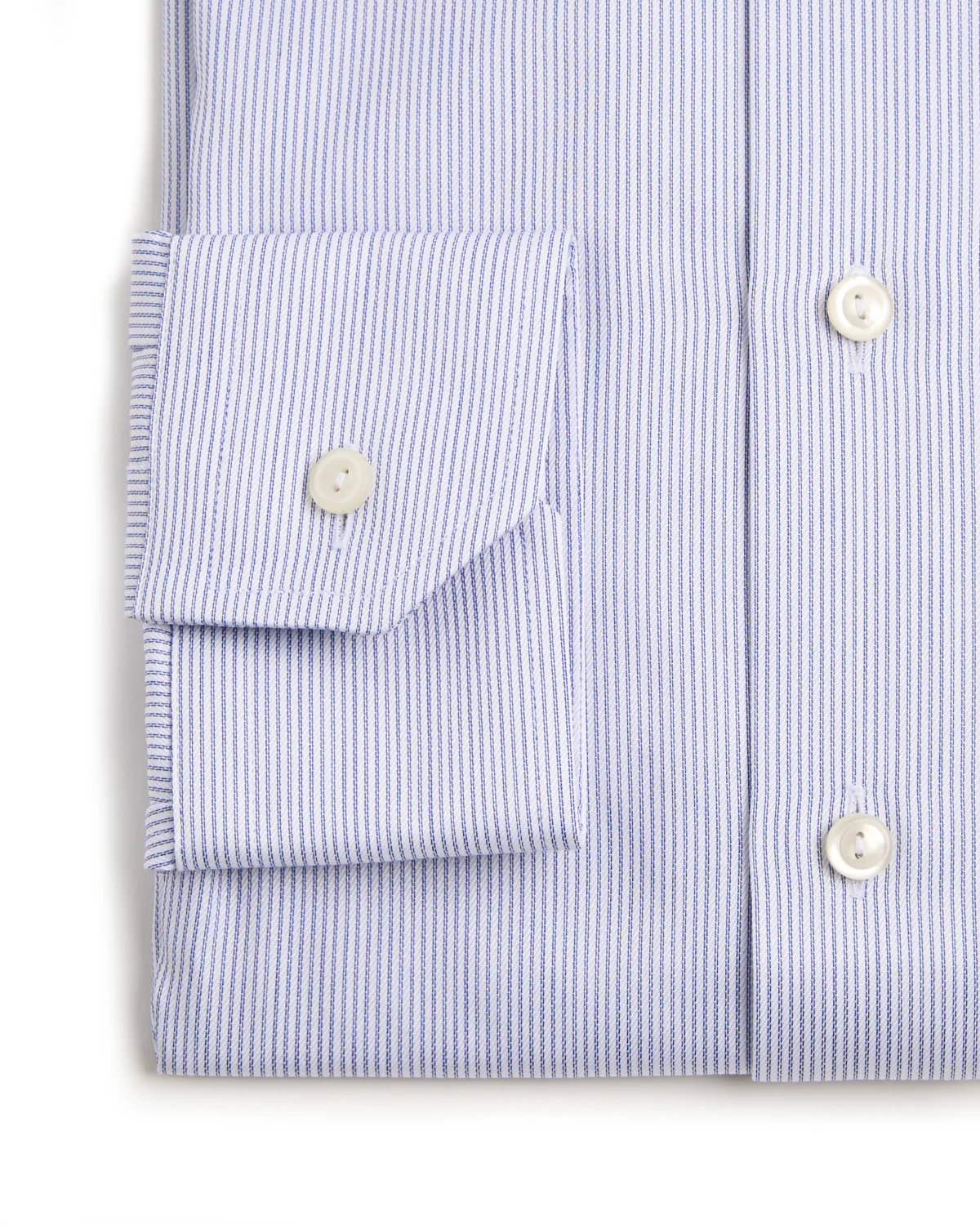Fine Striped Slim Fit Twill Shirt With Cut Away Collar - Image 3