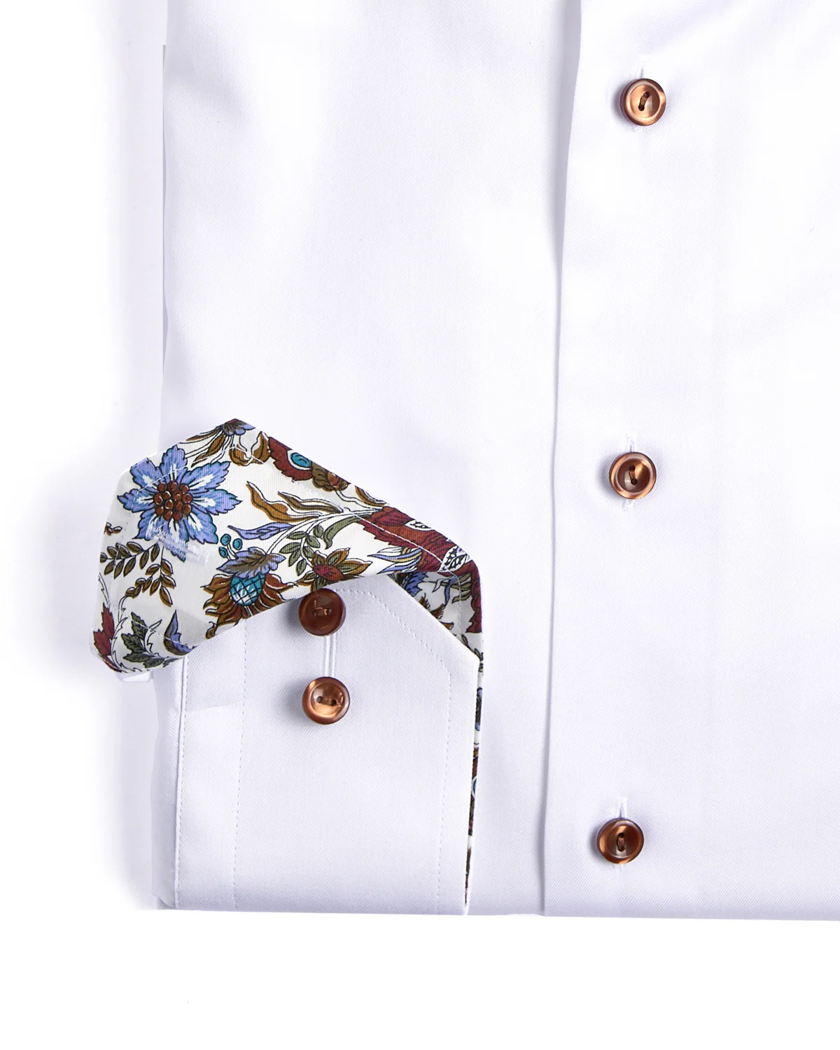Floral Effect Cut Away Twill Shirt Contemporary Fit - Image 3