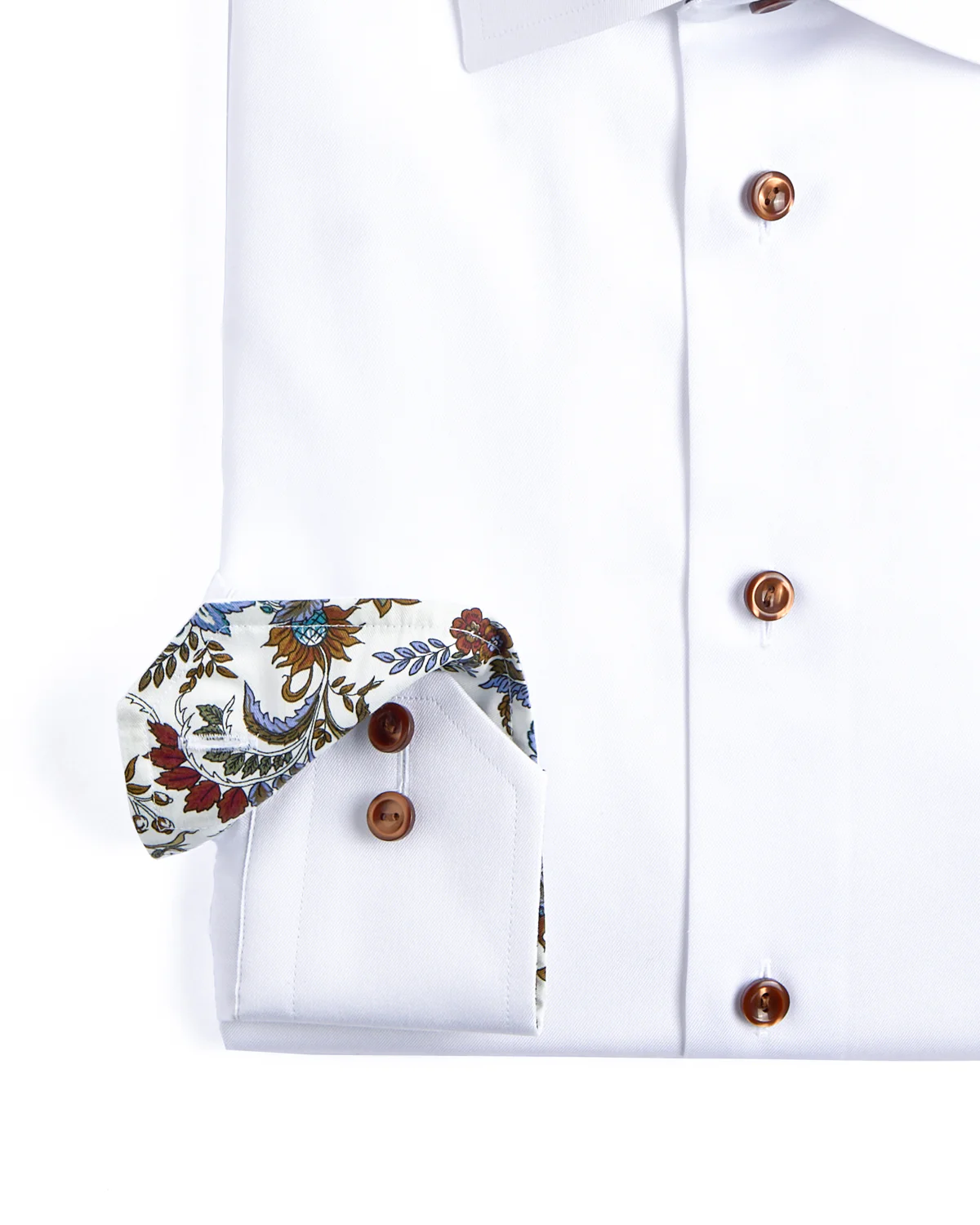 Floral Effect Cut Away Twill Shirt Contemporary Fit - Image 8