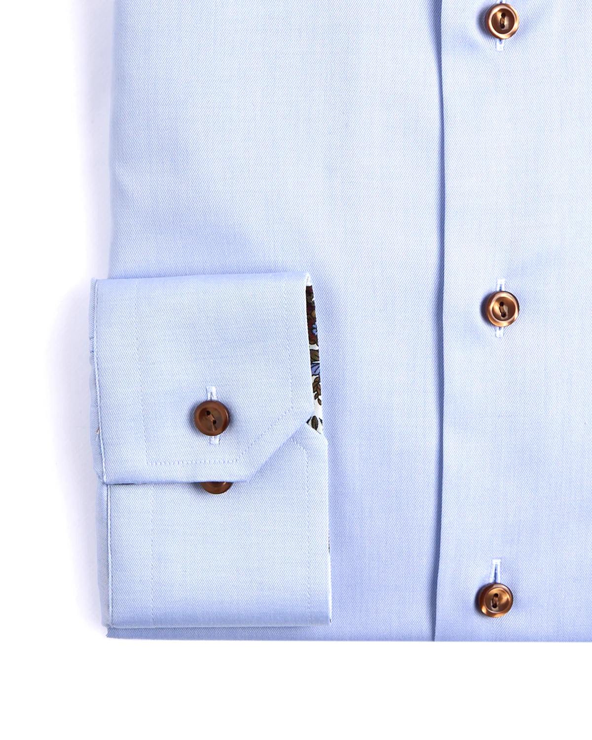 Floral Effect Cut Away Twill Shirt Contemporary Fit - Image 3
