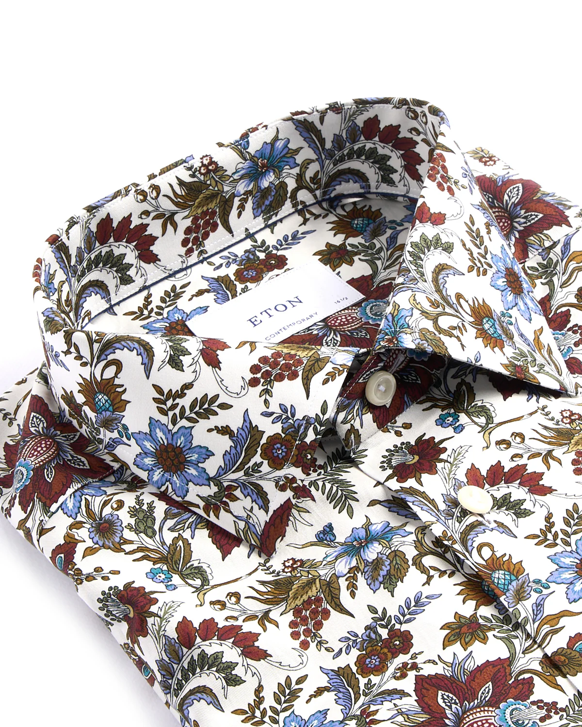 Floral Print Twill Contemporary Shirt - Image 4