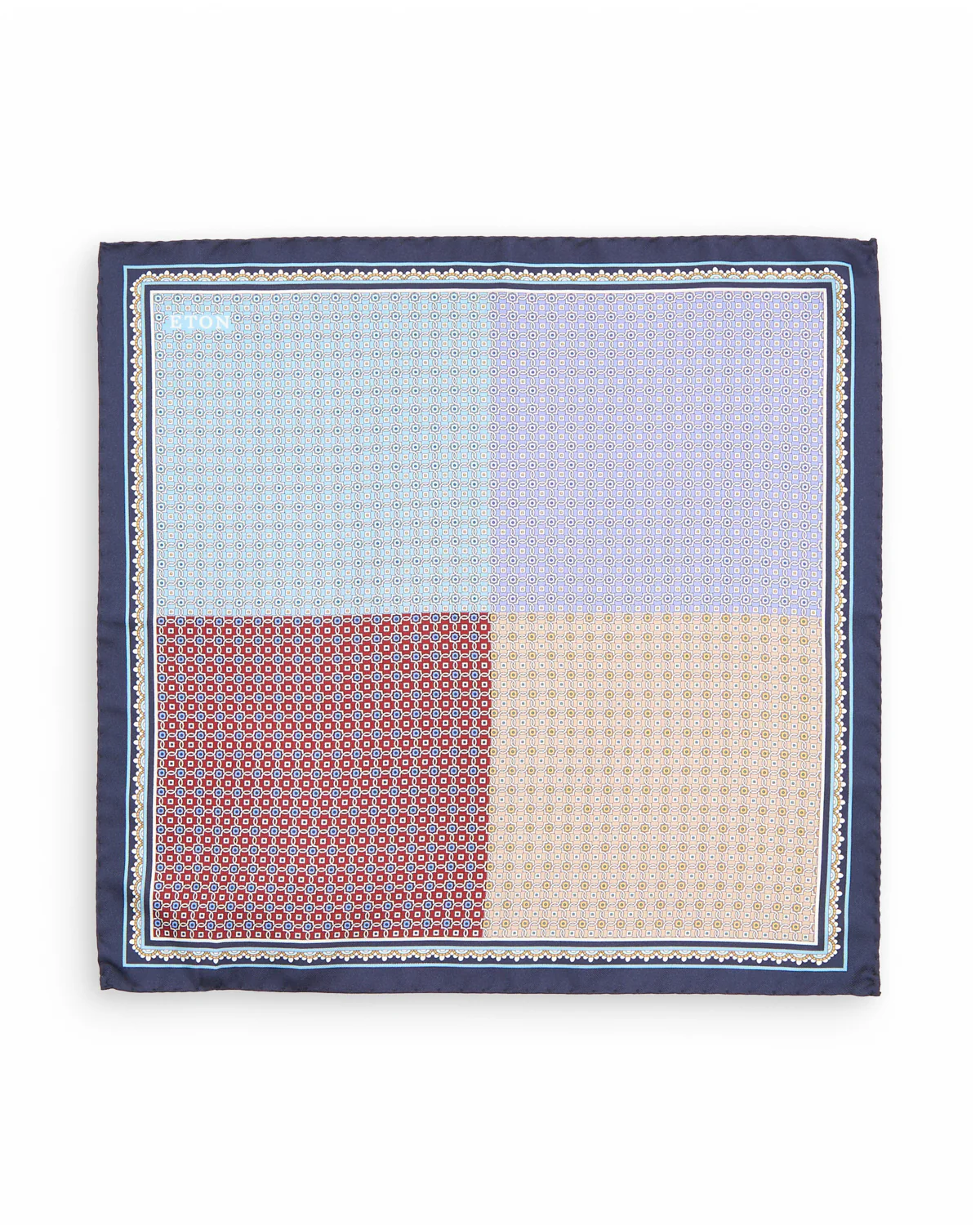 Four Sided Medallion Silk Twill Pocket Square