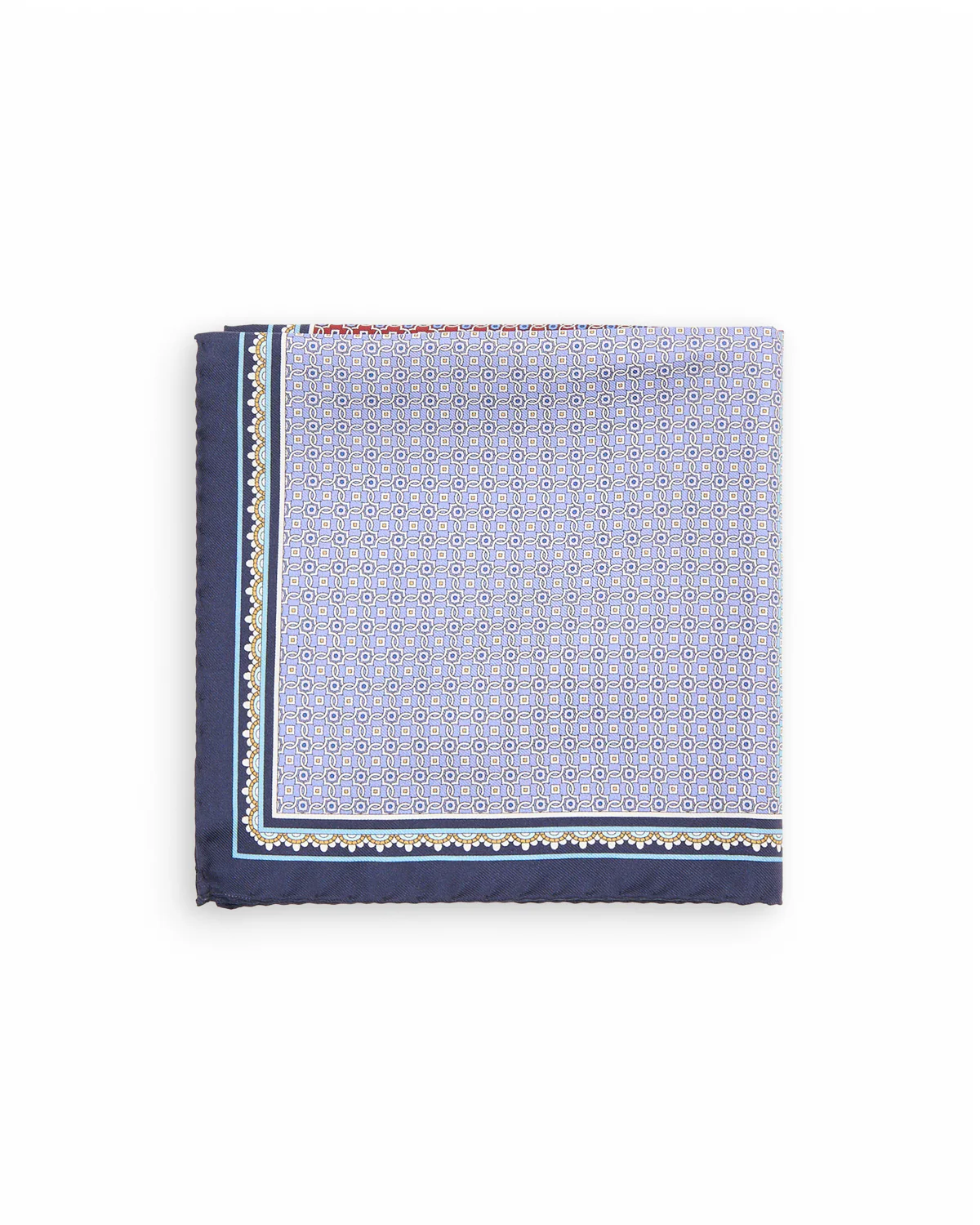 Four Sided Medallion Silk Twill Pocket Square - Image 3