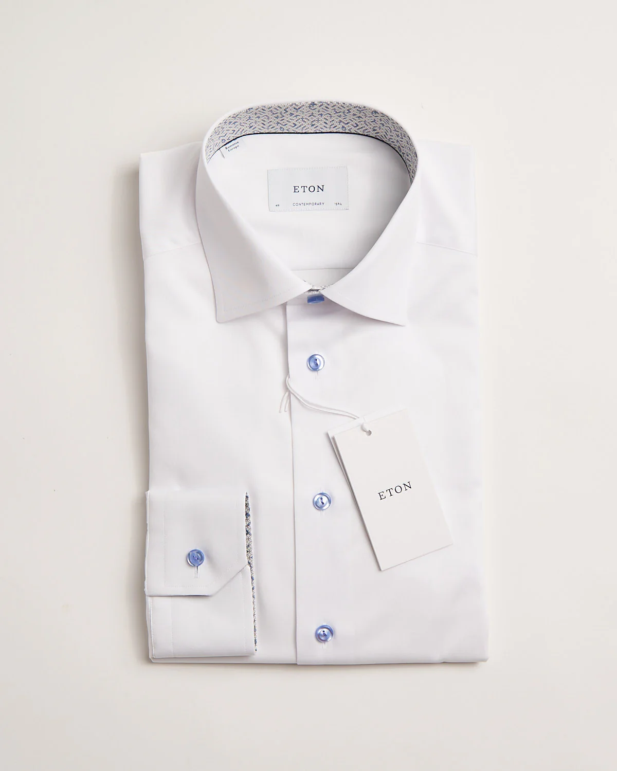 Geometric Effect Contrast Fabric Twill Contemporary Shirt