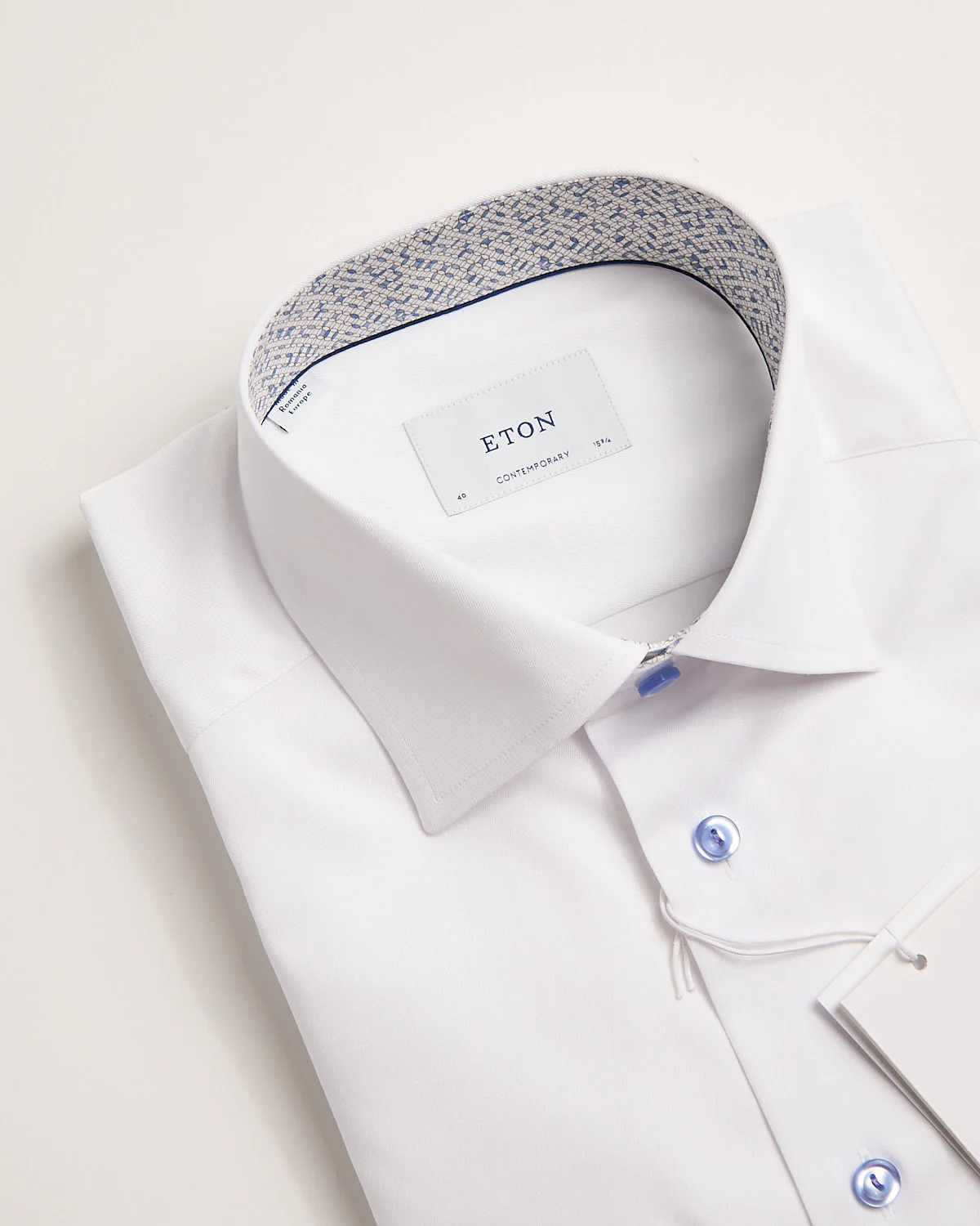 Geometric Effect Contrast Fabric Twill Contemporary Shirt - Image 2