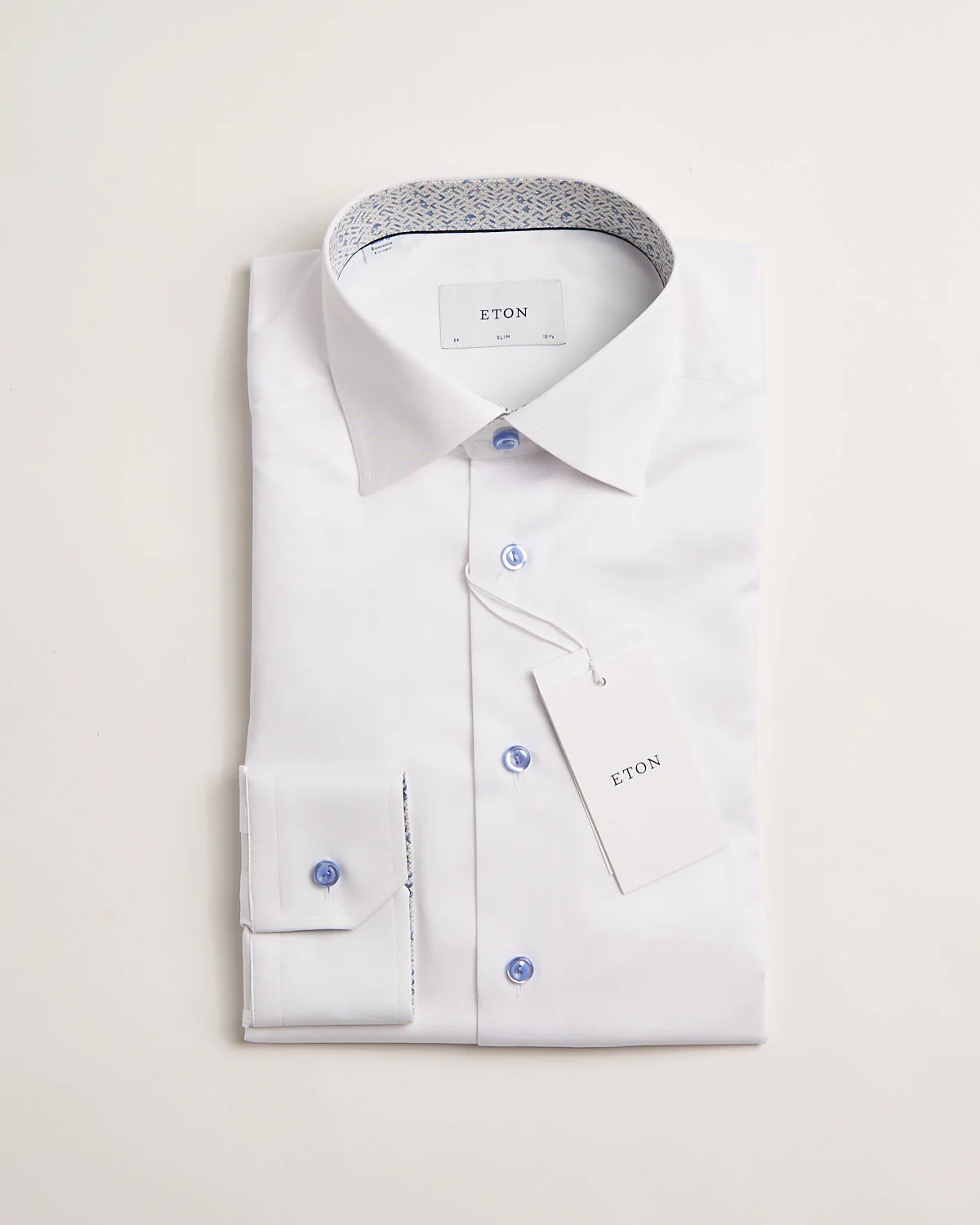 Geometric Effect Contrast Fabric Twill Slim Shirt