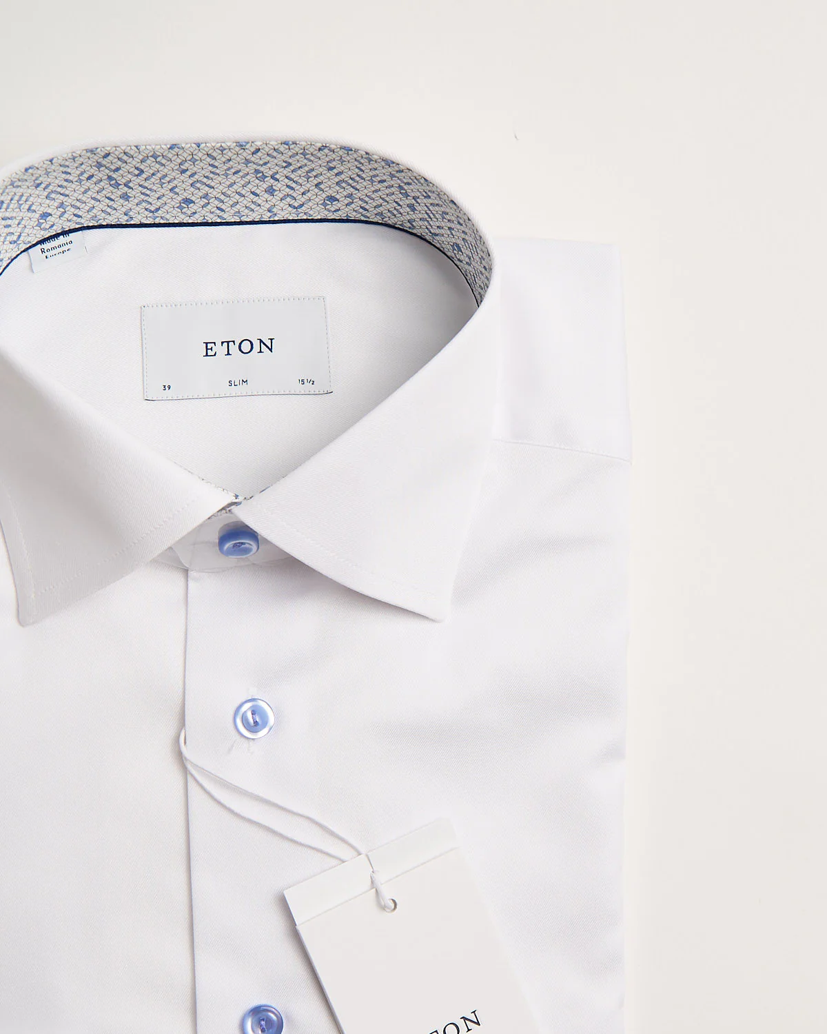 Geometric Effect Contrast Fabric Twill Slim Shirt - Image 4
