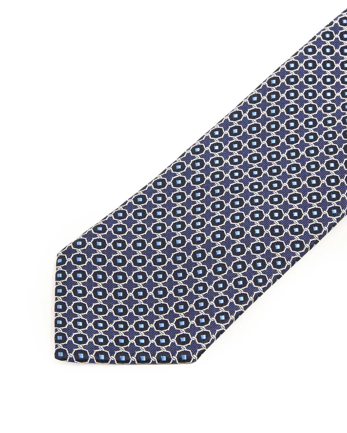 Geometrical Woven Silk Tie - Image 3
