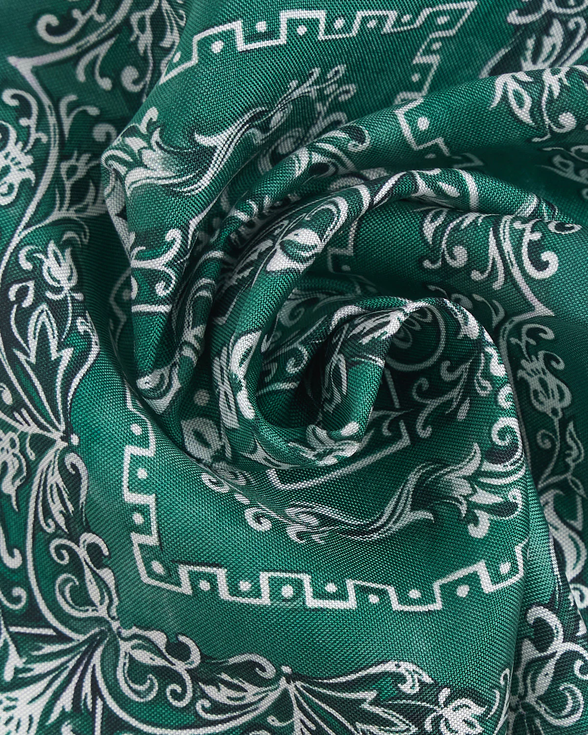 Green Medallion Silk Pocket Square - Image 2
