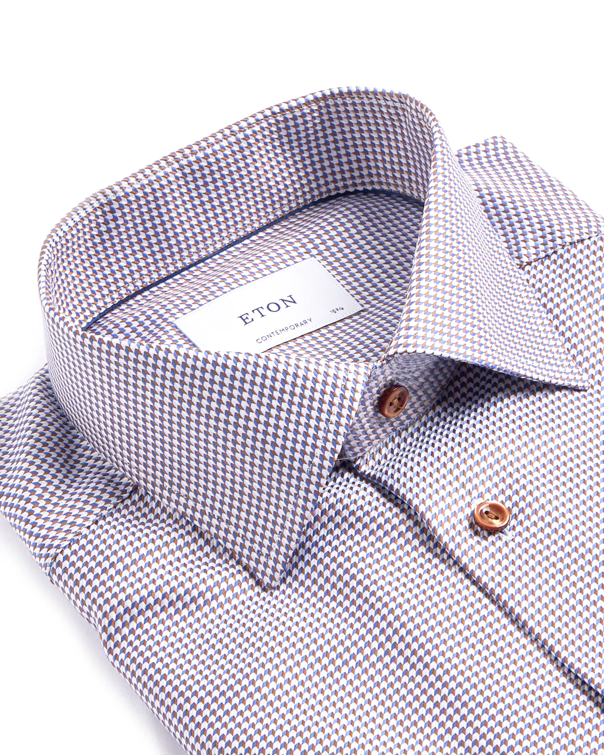 Houndstooth King Twill Shirt Cut Away Collar Contemporary Fit - Image 2