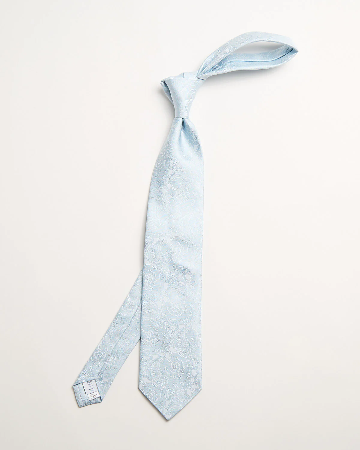 Light Blue Paisley Woven Silk Tie