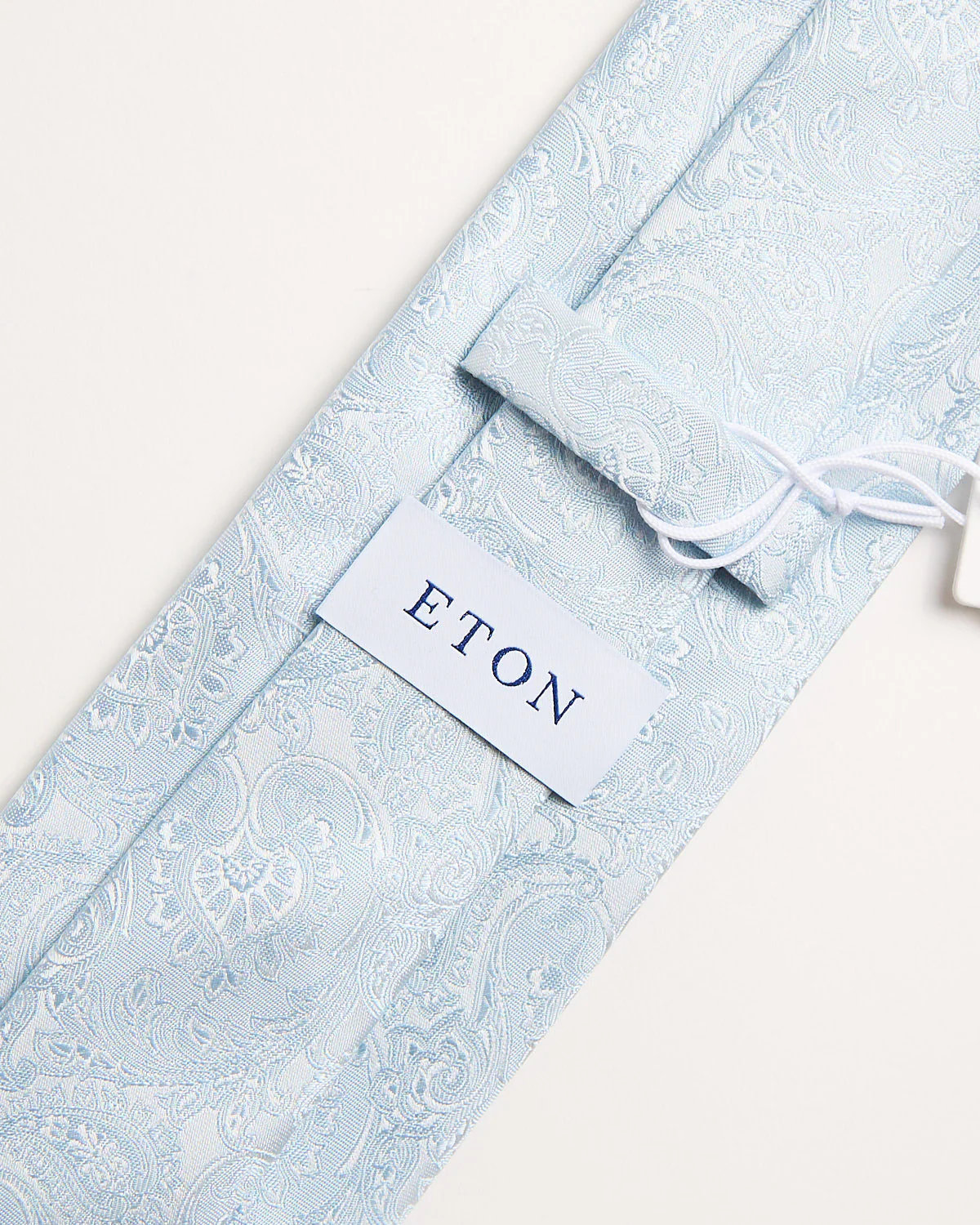 Light Blue Paisley Woven Silk Tie - Image 3