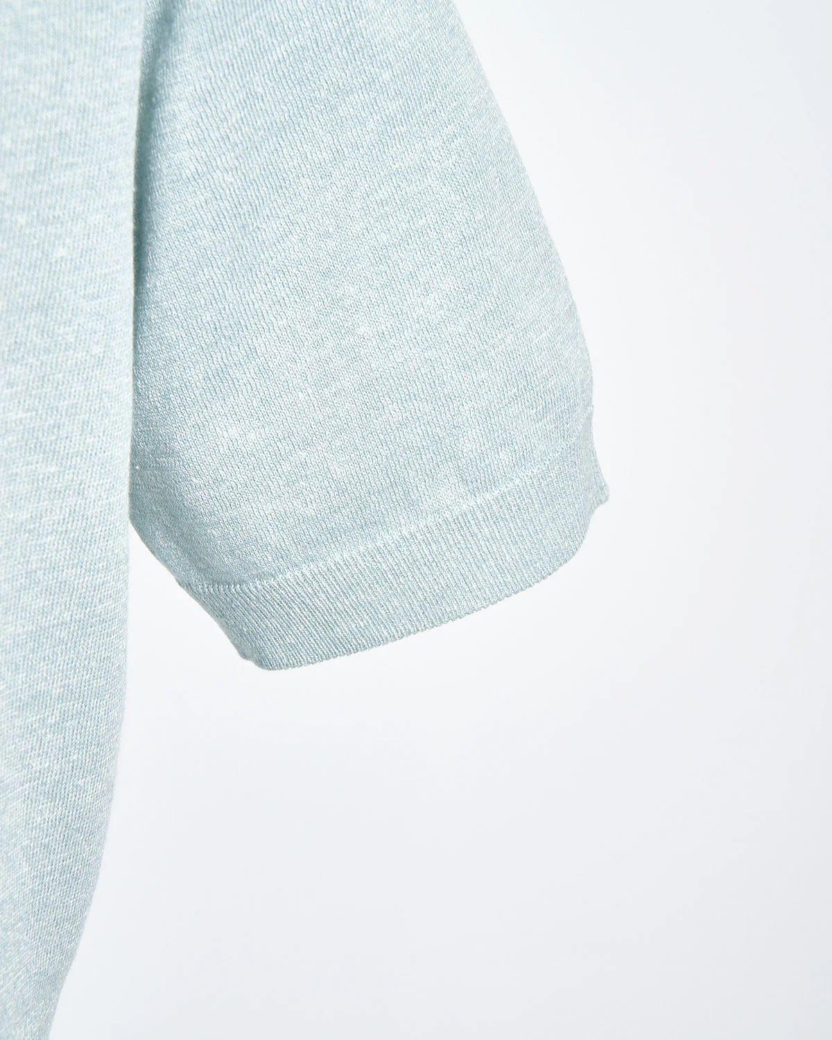 Light Green Cotton Linen Fine Knit Polo Shirt - Image 5