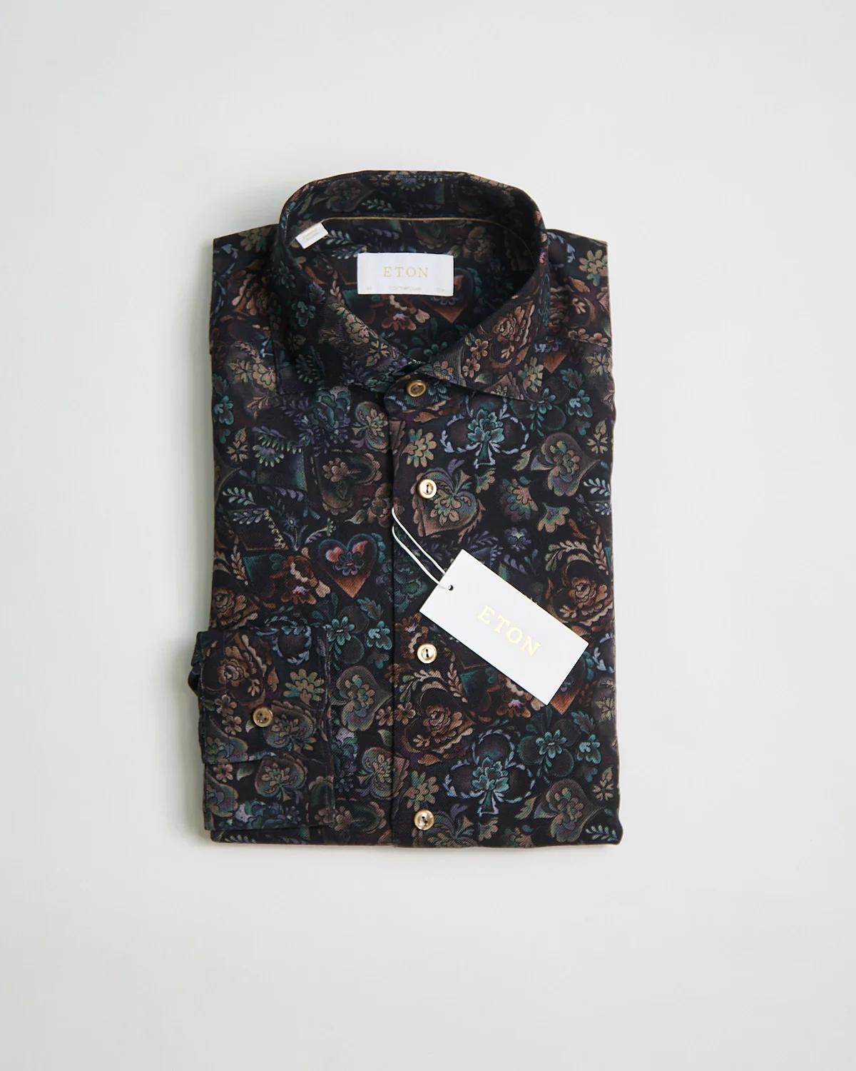 Midnight Floral Merino Wool Contemporary Shirt