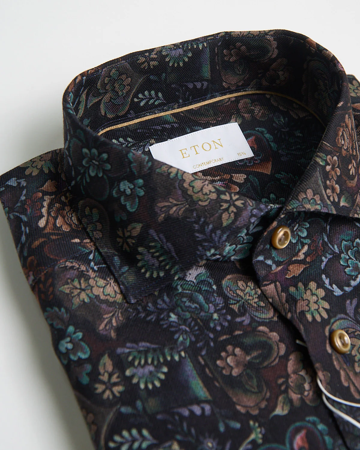Midnight Floral Merino Wool Contemporary Shirt - Image 4