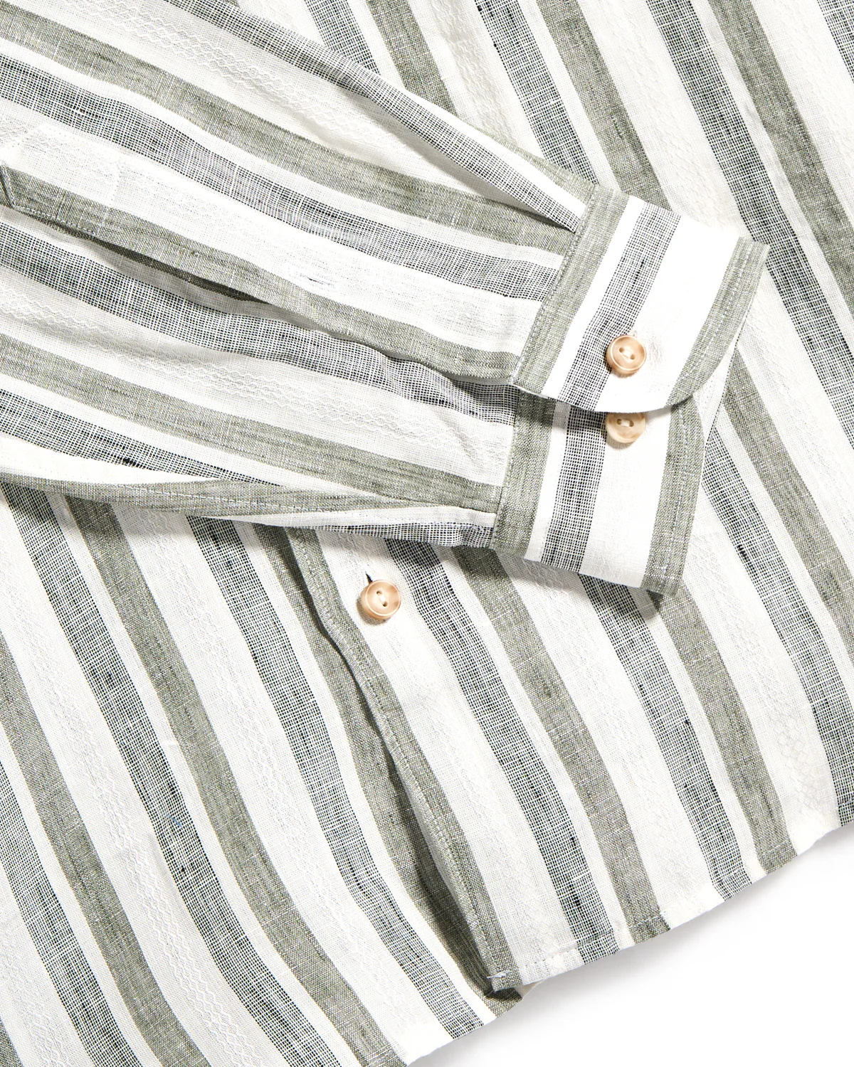 Multi Striped Linen Contemporary Shirt - Image 3