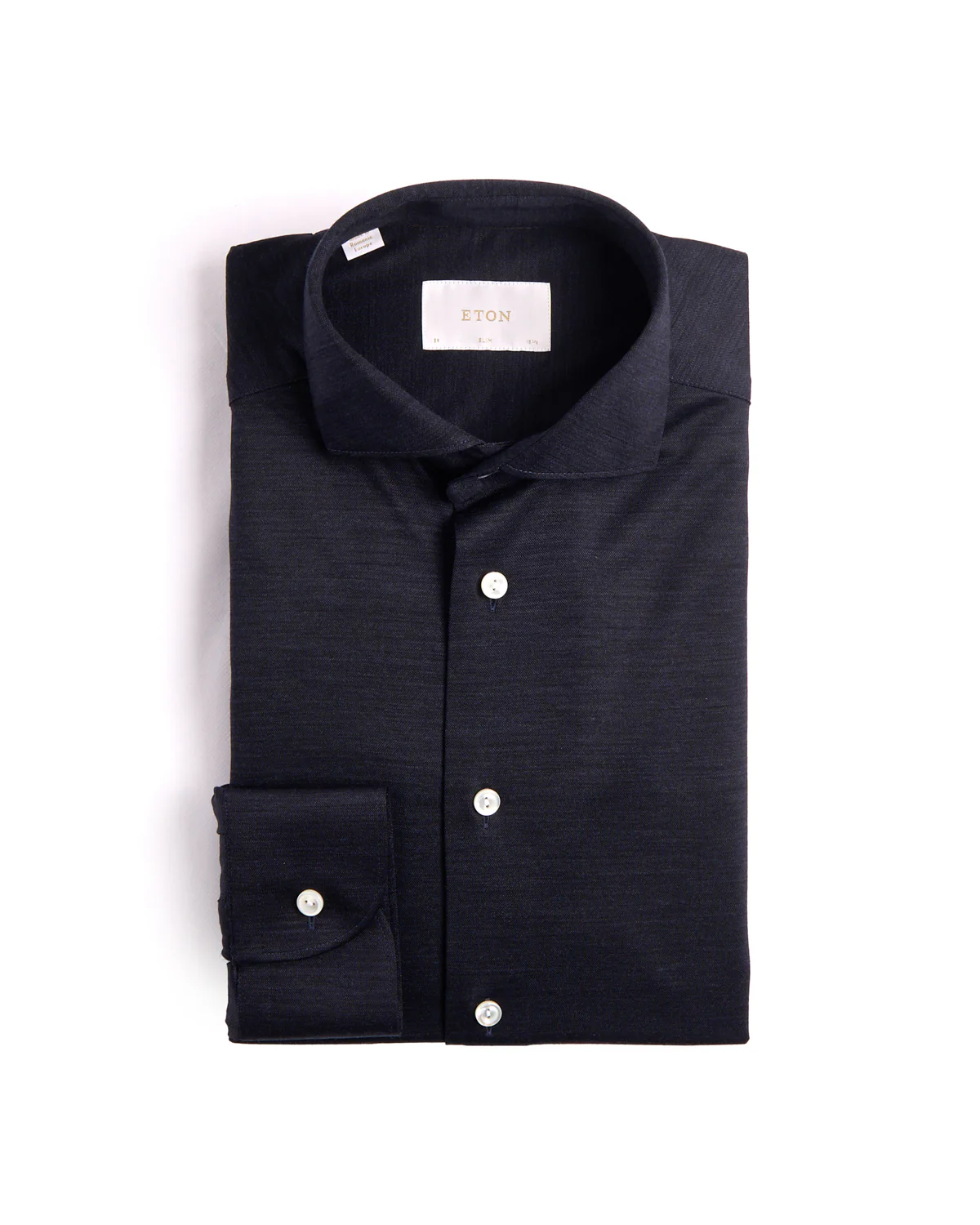 Navy Blue Merino Slim Jersey Shirt
