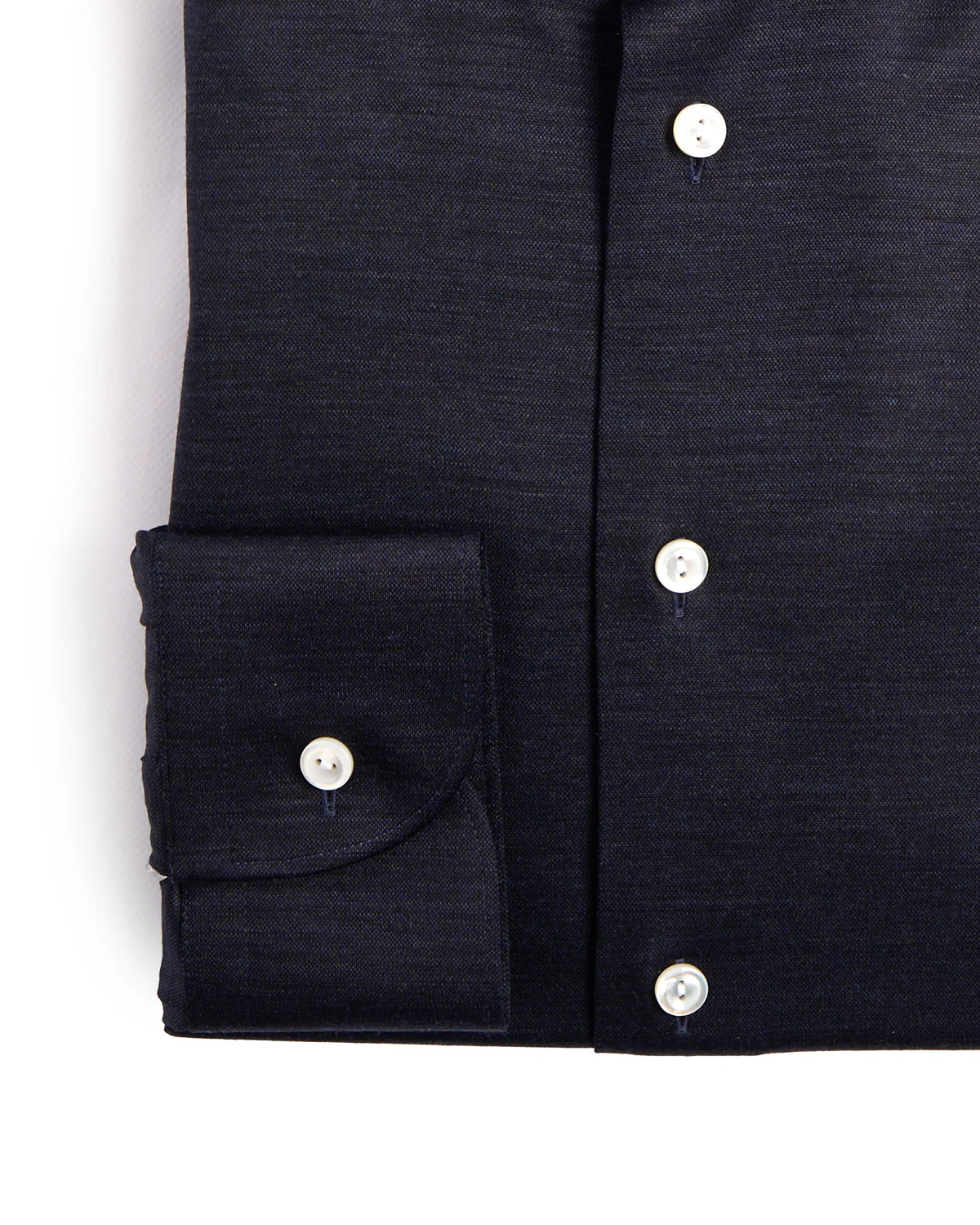 Navy Blue Merino Slim Jersey Shirt - Image 3