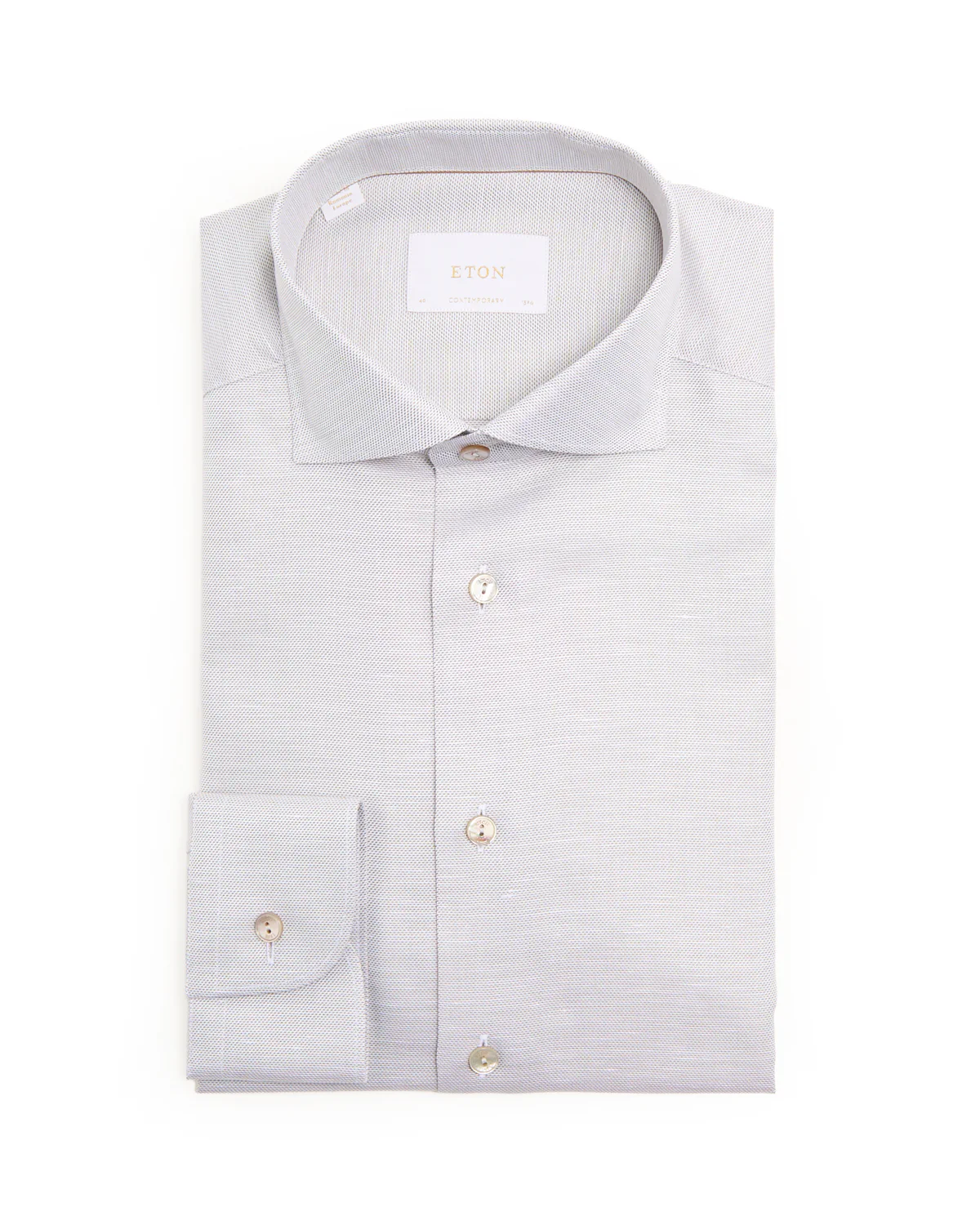 Semi Solid Cotton & Linen Contemporary Shirt