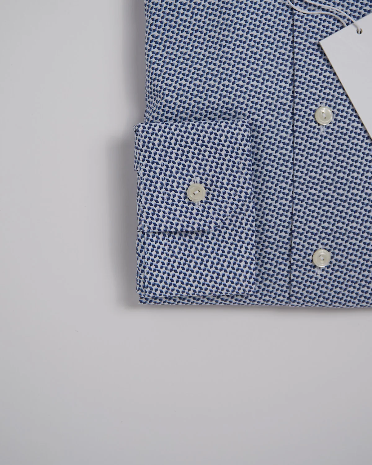 Slim Blue Micro Geometric Signature Twill Shirt - Image 2