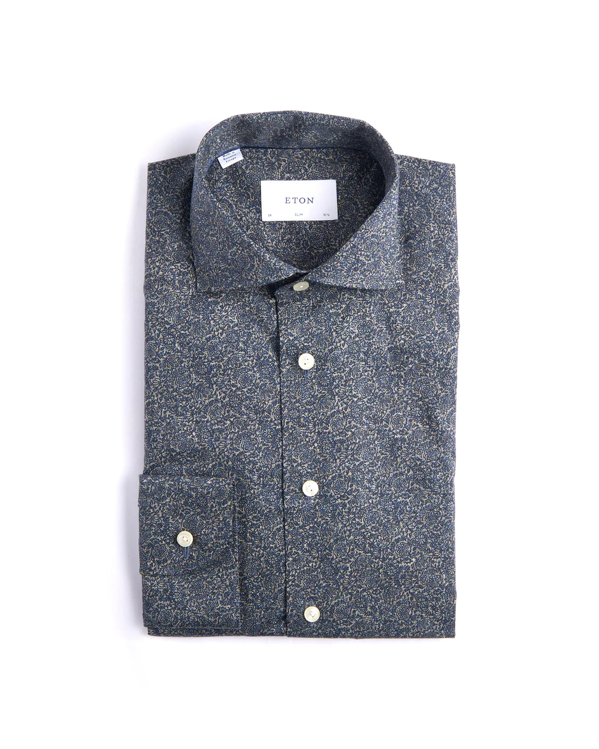 Slim Fit Tonal Ornamental Print Shirt - Image 2