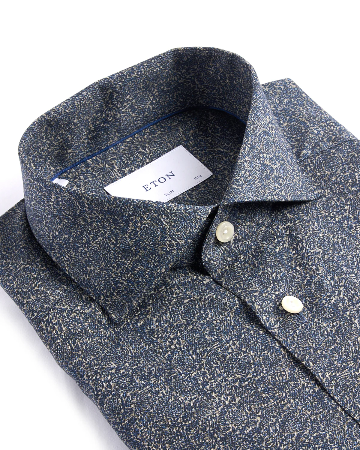 Slim Fit Tonal Ornamental Print Shirt - Image 4