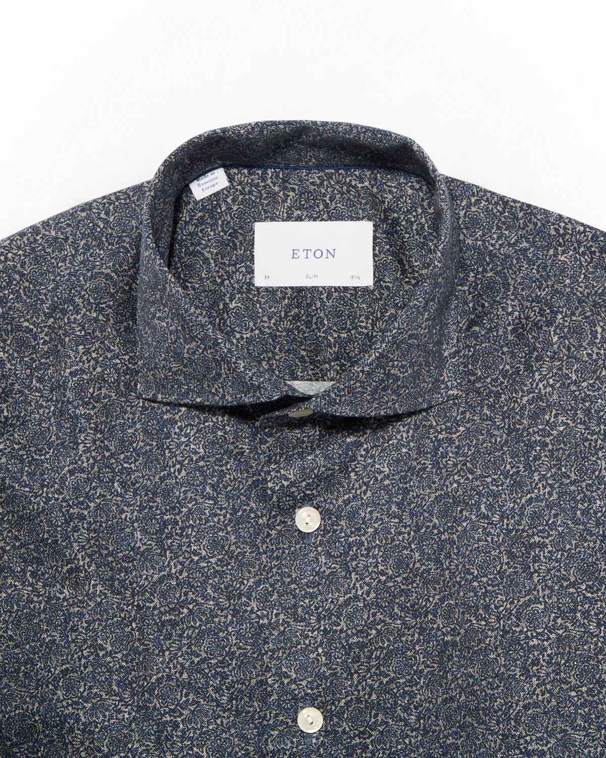 Slim Fit Tonal Ornamental Print Shirt - Image 7