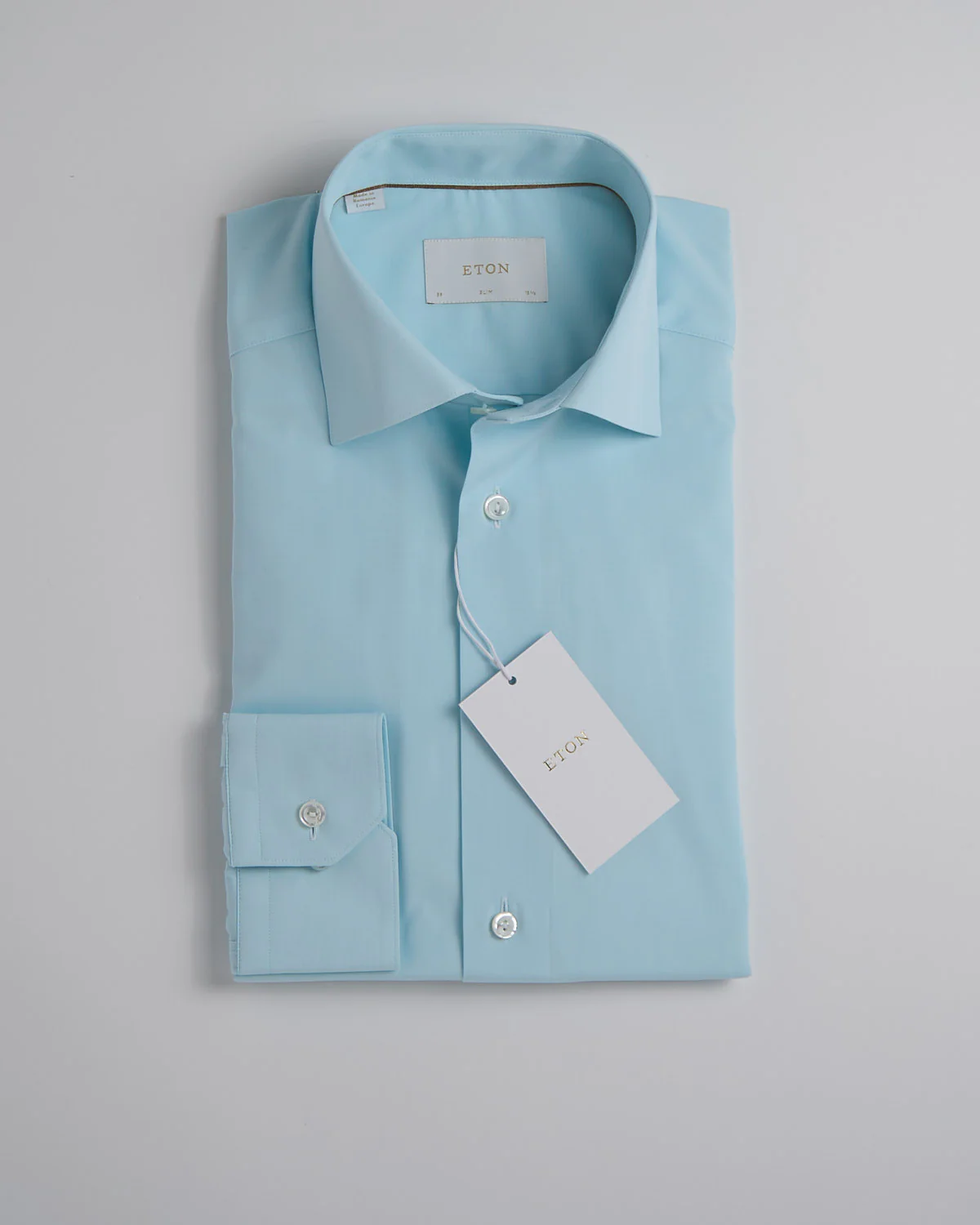 Slim Light Green Chambray Elevated Poplin Shirt