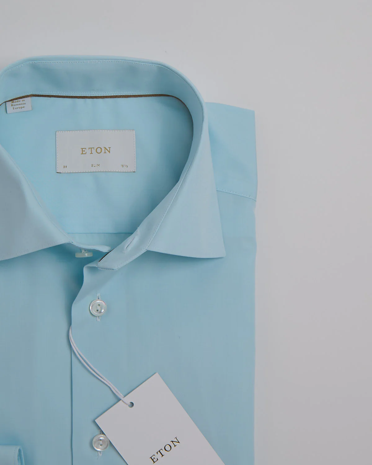 Slim Light Green Chambray Elevated Poplin Shirt - Image 4