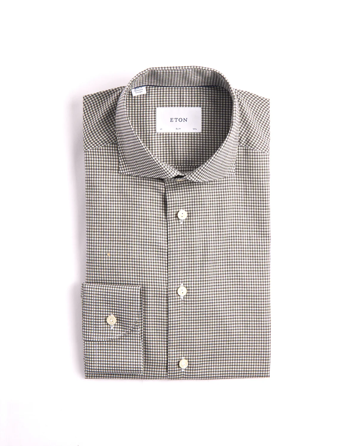 Slim Micro Check Signature Flannel Shirt