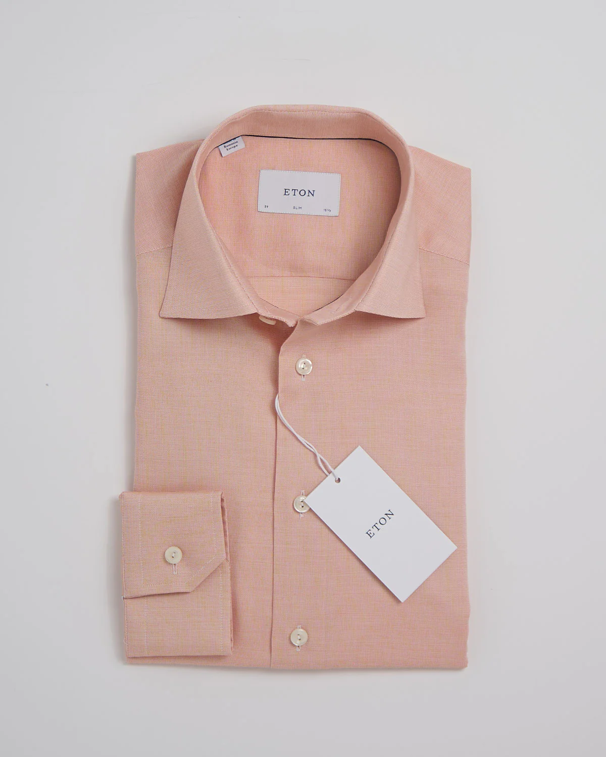 Slim Orange Solid Wrinkle Free Oxford