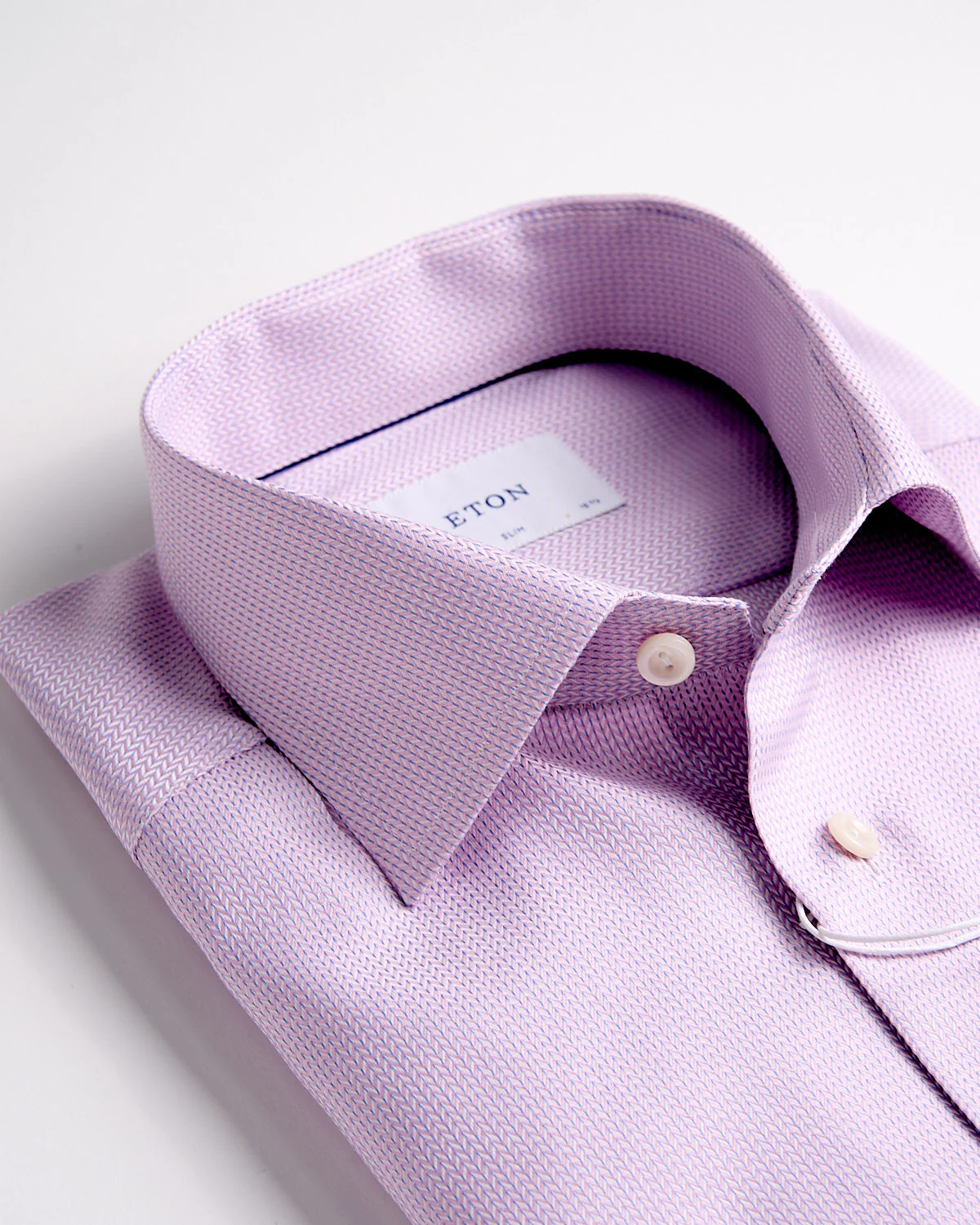 Slim Pink Herringbone Signature Dobby Shirt - Image 3