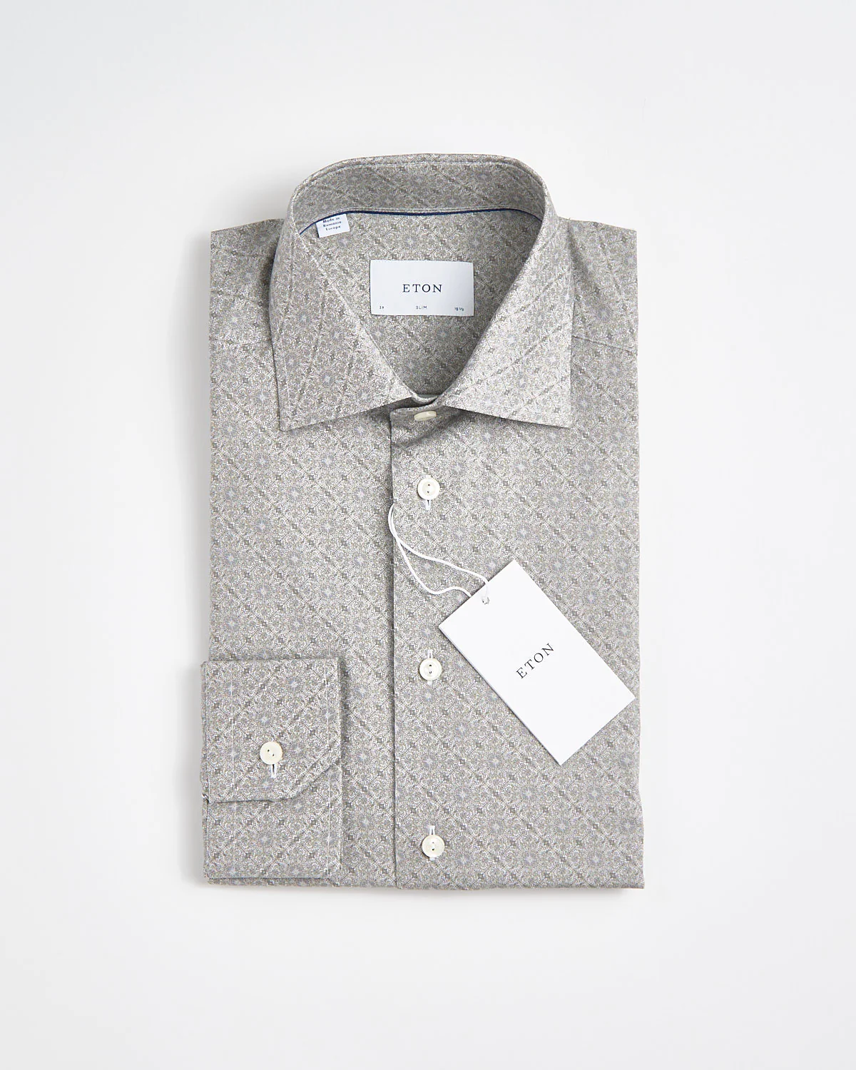 Slim Sage Geometric Signature Twill Shirt