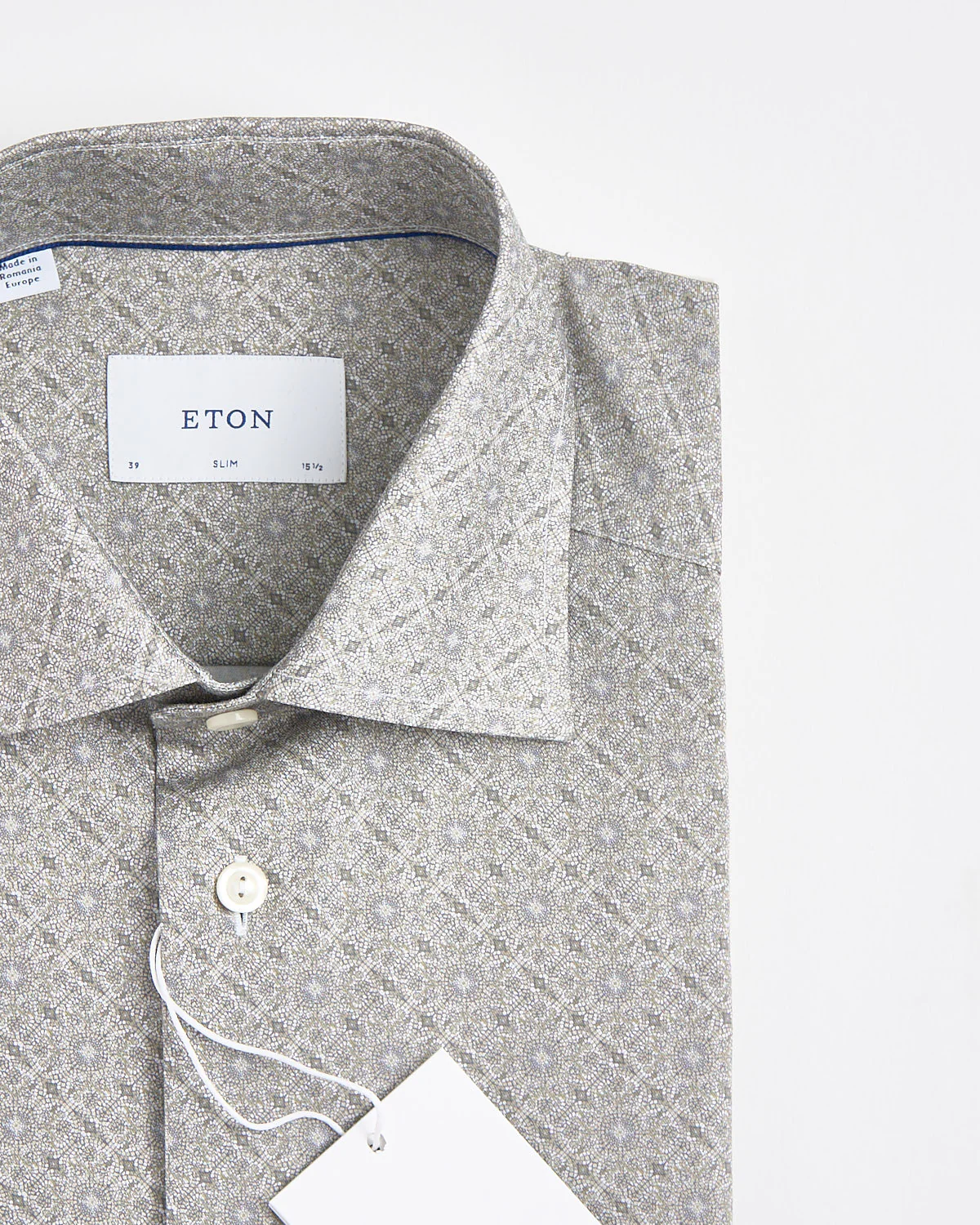 Slim Sage Geometric Signature Twill Shirt - Image 2