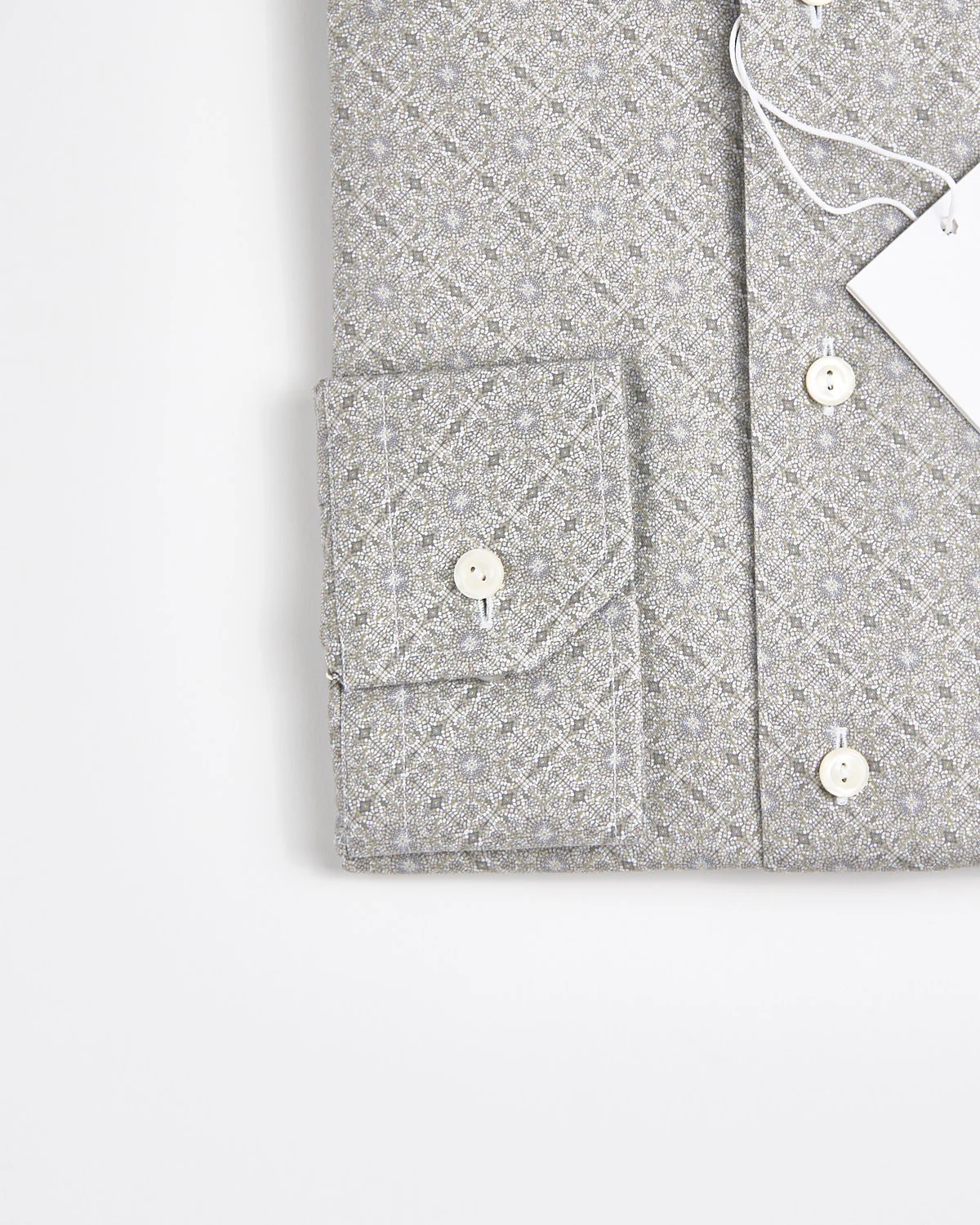 Slim Sage Geometric Signature Twill Shirt - Image 3