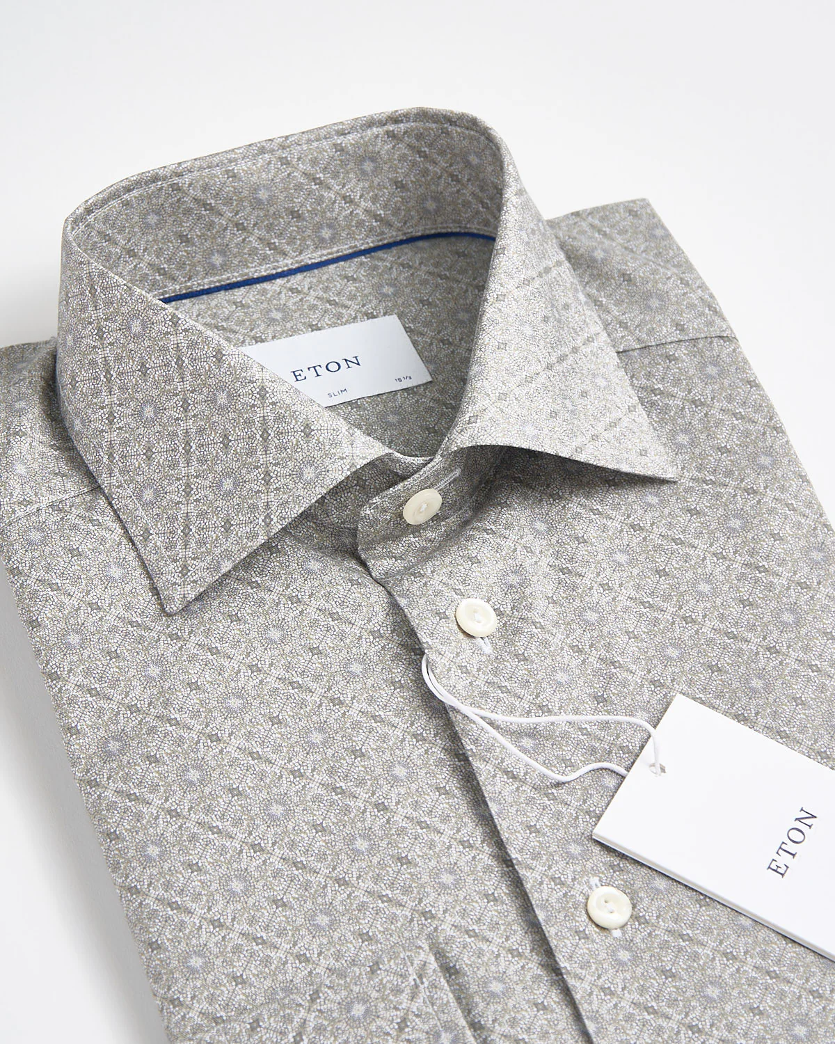 Slim Sage Geometric Signature Twill Shirt - Image 4