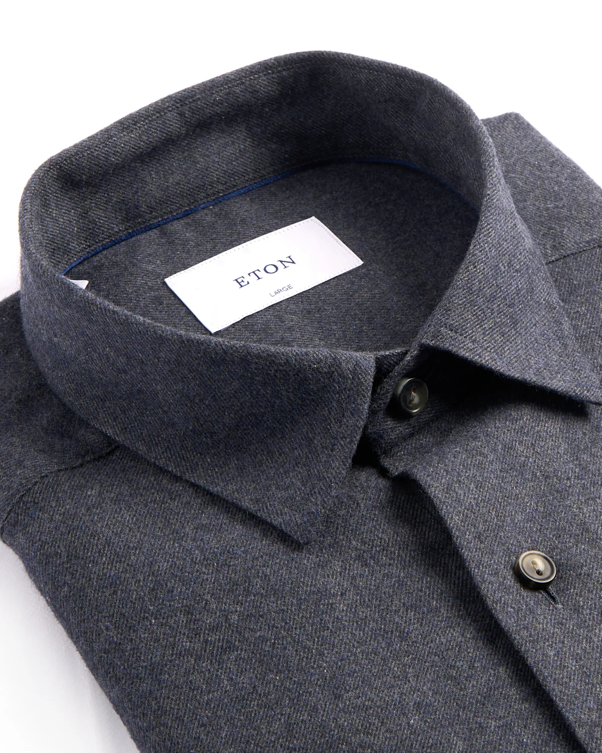 Solid Flannel Casual Fit Shirt - Image 2