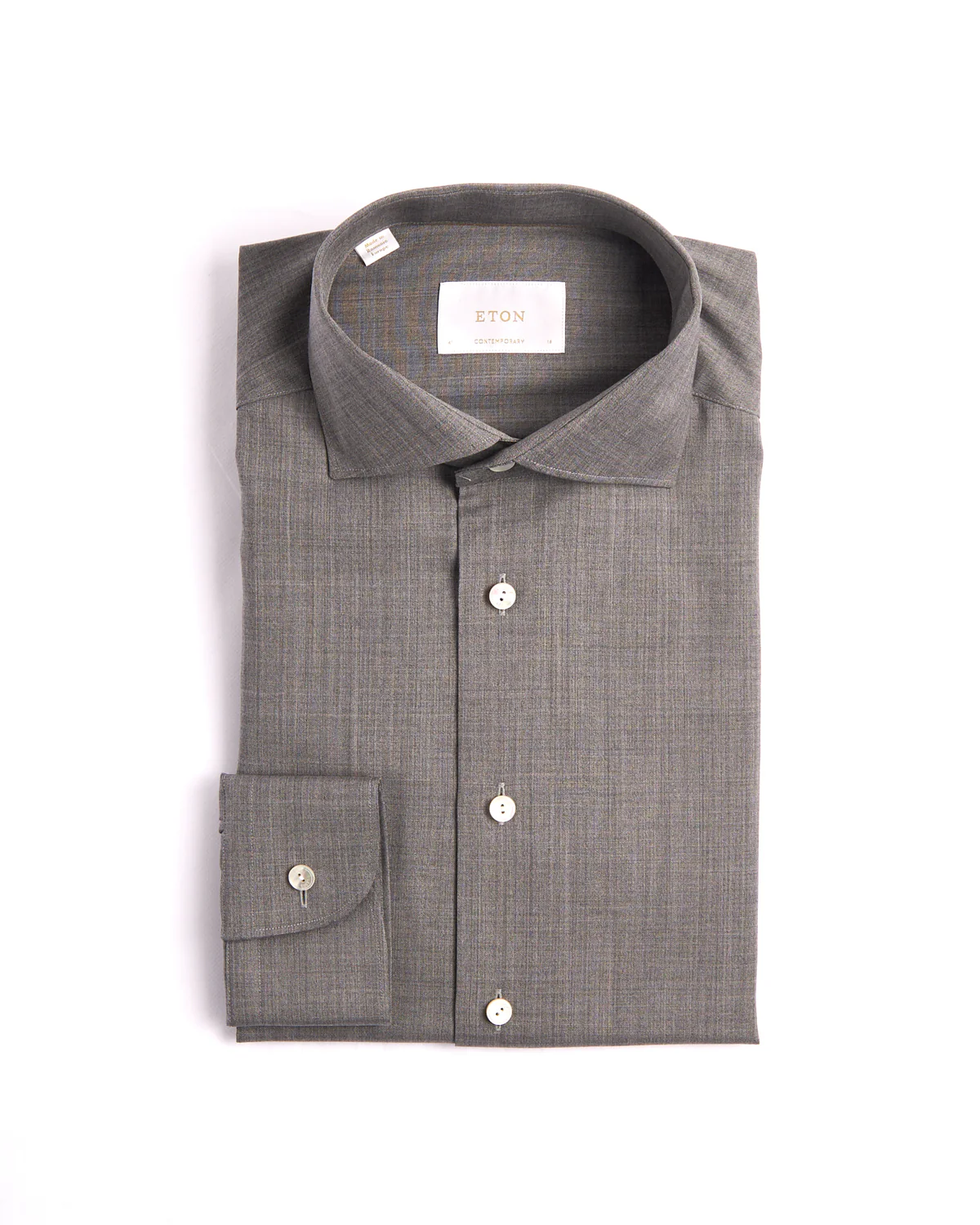 Solid Merino Wide Spread Contempoary Shirt
