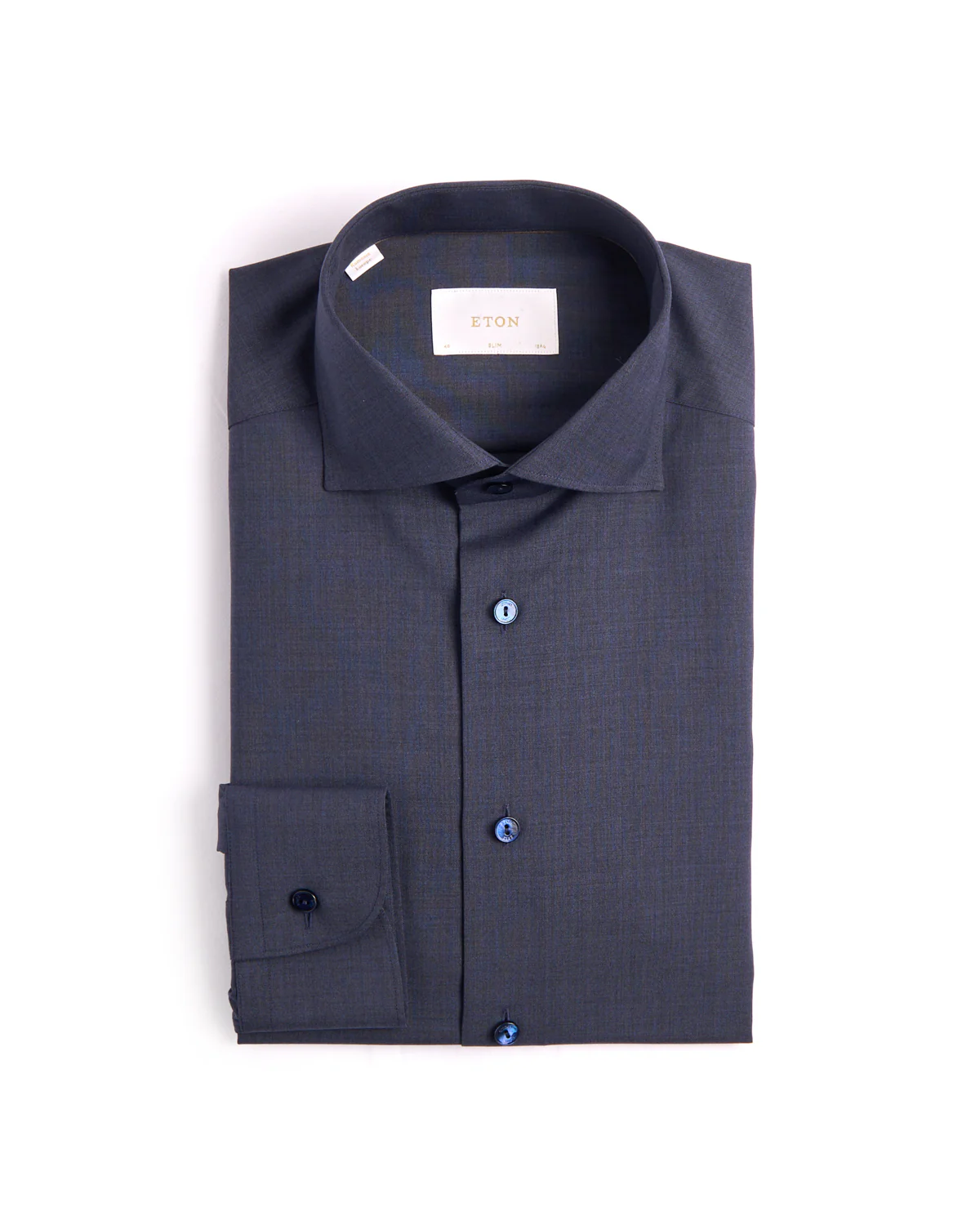 Solid Merino Wide Spread Slim Fit Shirt