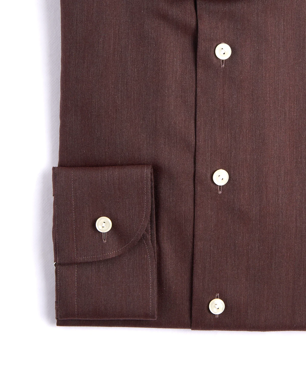 Solid Signature Flannel Shirt Wide Spread Rounded Collar Slim Fit - Image 3